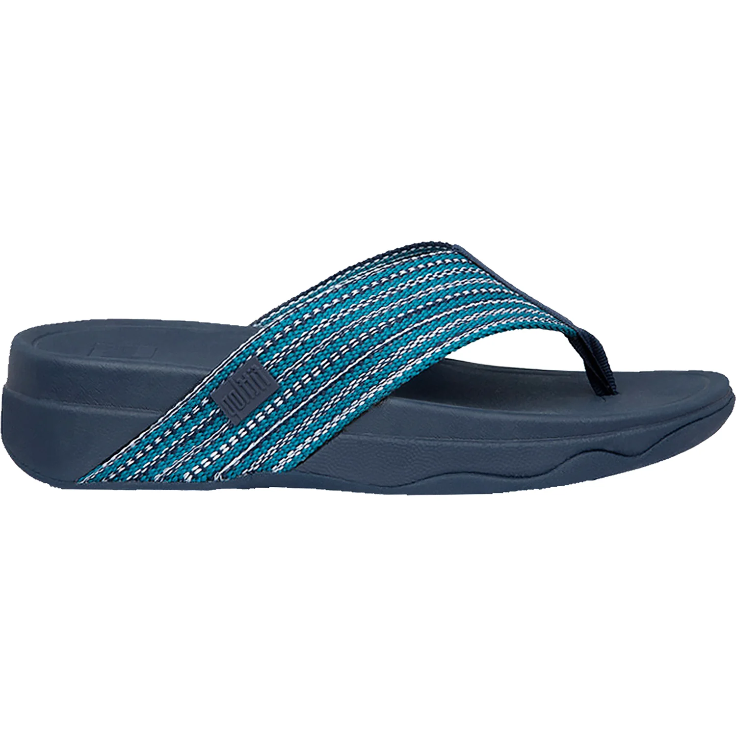 FitFlop Surfa Women's Flip Flopss Sandals Sea Blue Fabric