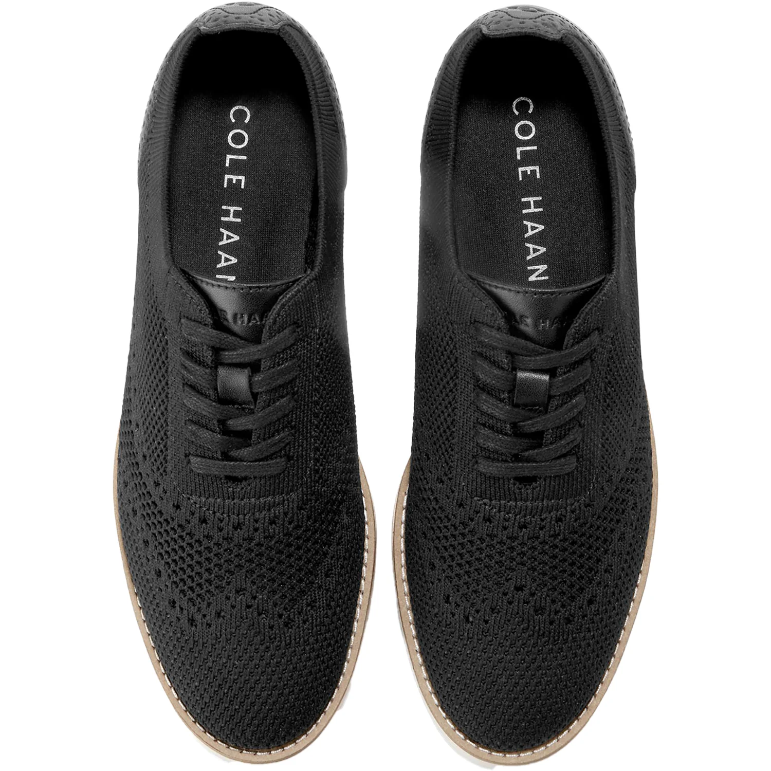 Grand City Platform Stitchlight Women's Sporty Lace Up Shoes Black Knit - Image 2