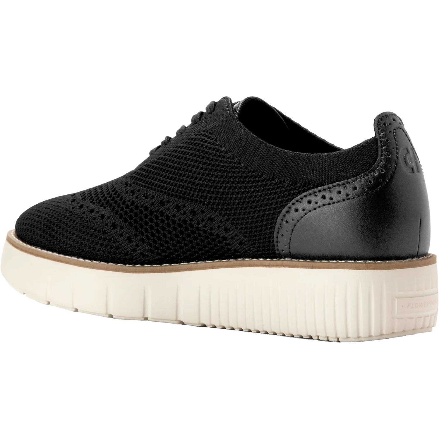 Grand City Platform Stitchlight Women's Sporty Lace Up Shoes Black Knit - Image 3