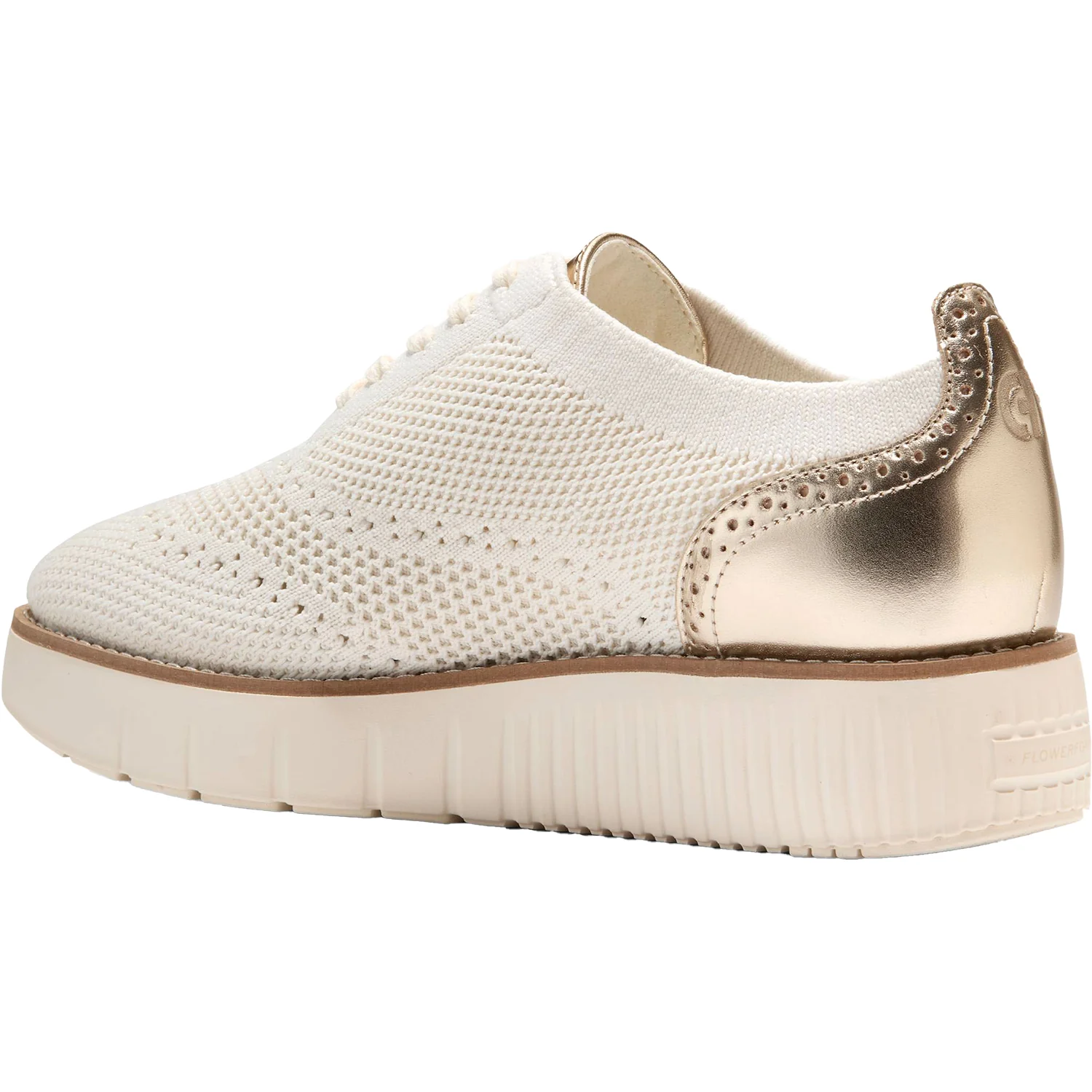 Grand City Platform Stitchlight Women's Sporty Lace Up Shoes Ivory Knit - Image 3