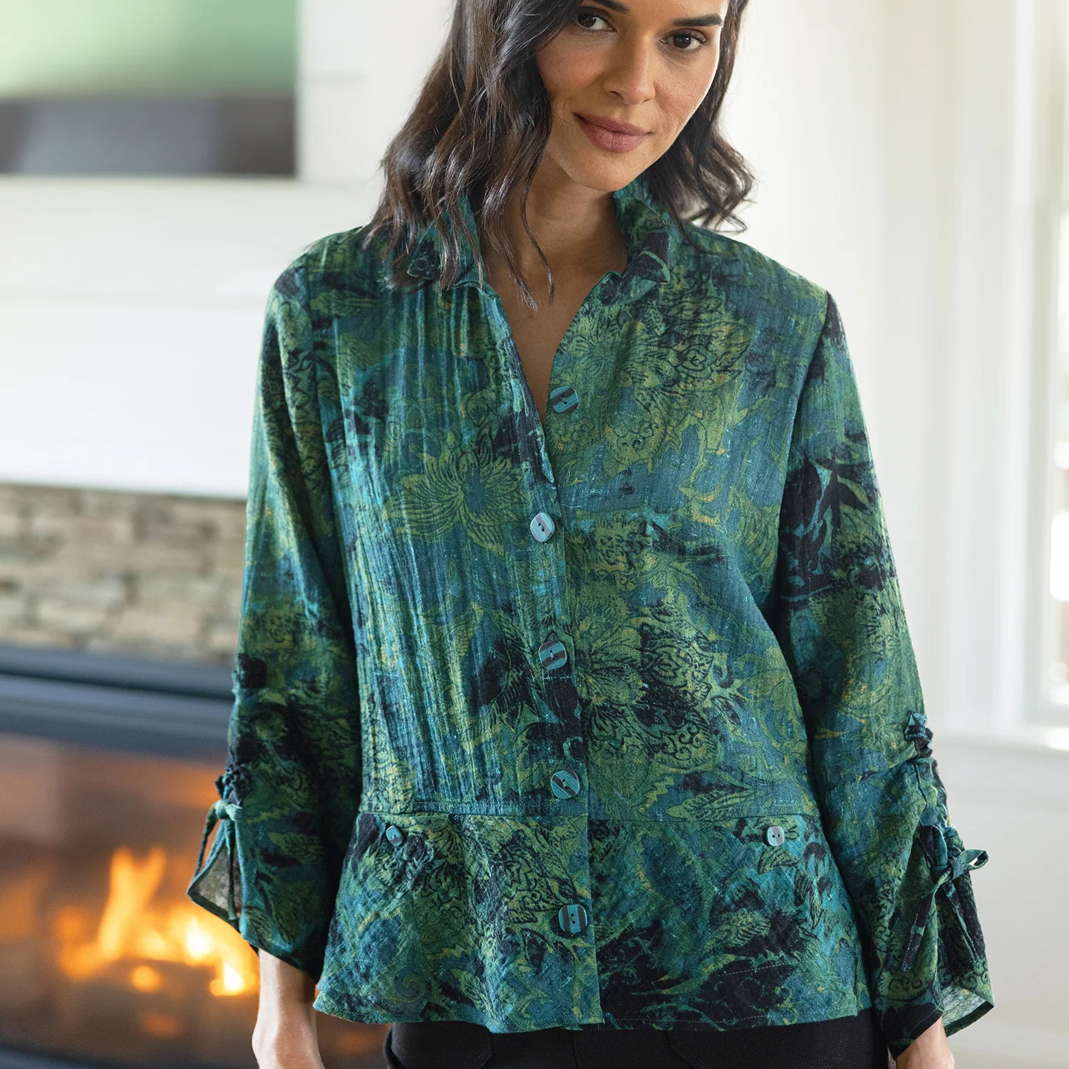 Habitat Express Travel Jacobian Floral Event Jacket Women's Outerwear Outdoor Everglade - Image 3