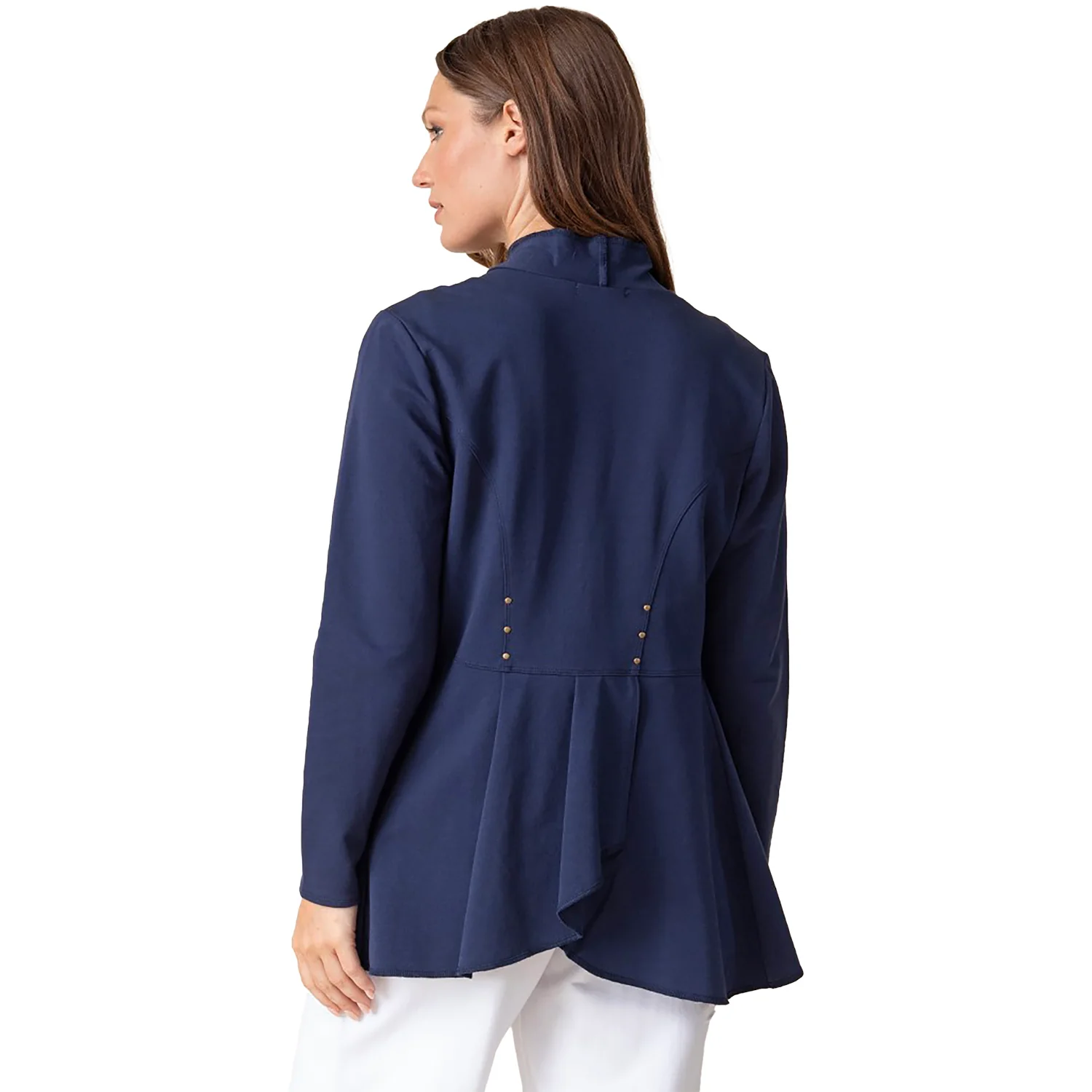 Habitat French Terry Drape Front Jacket Women's Outerwear Navy - Image 2