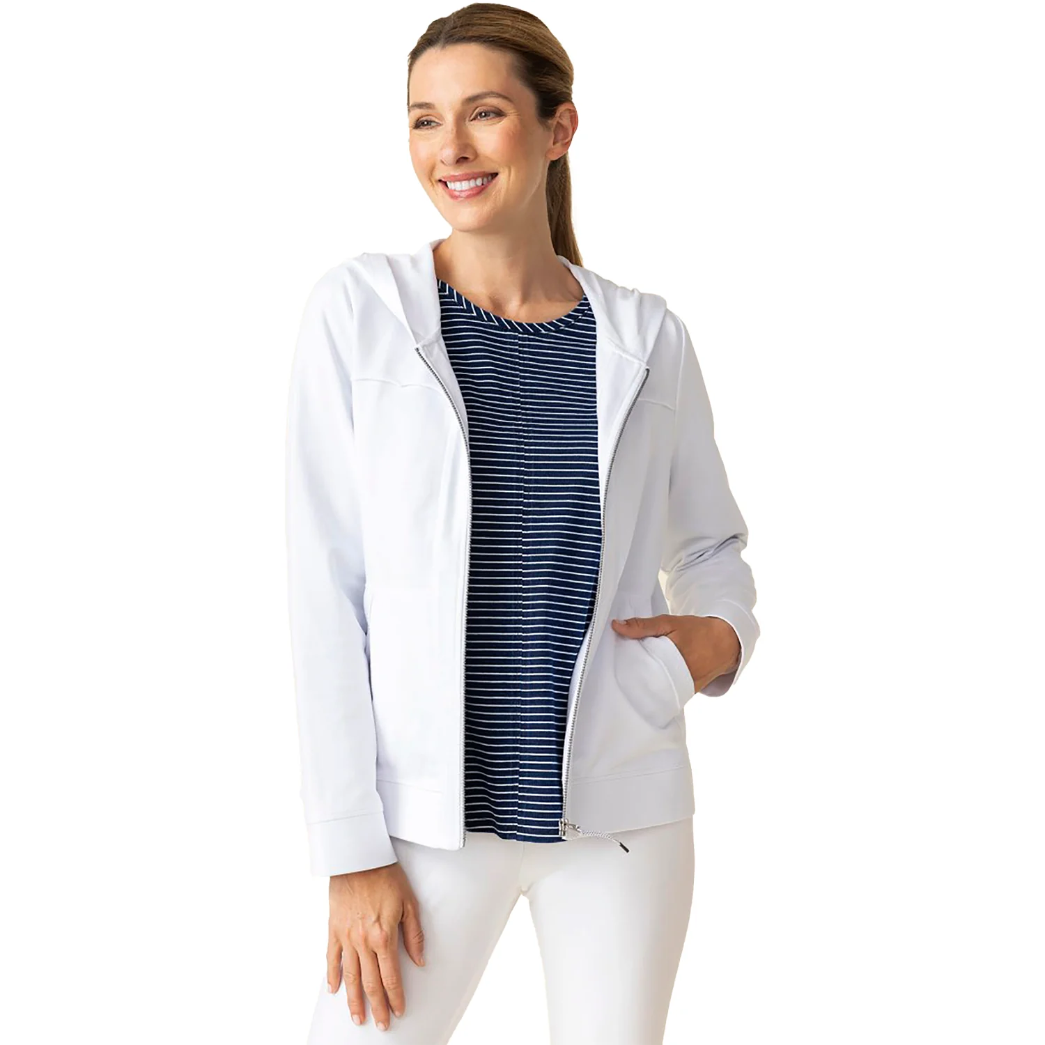 Habitat French Terry Monterey Jacket Women's Outerwear White - Image 2