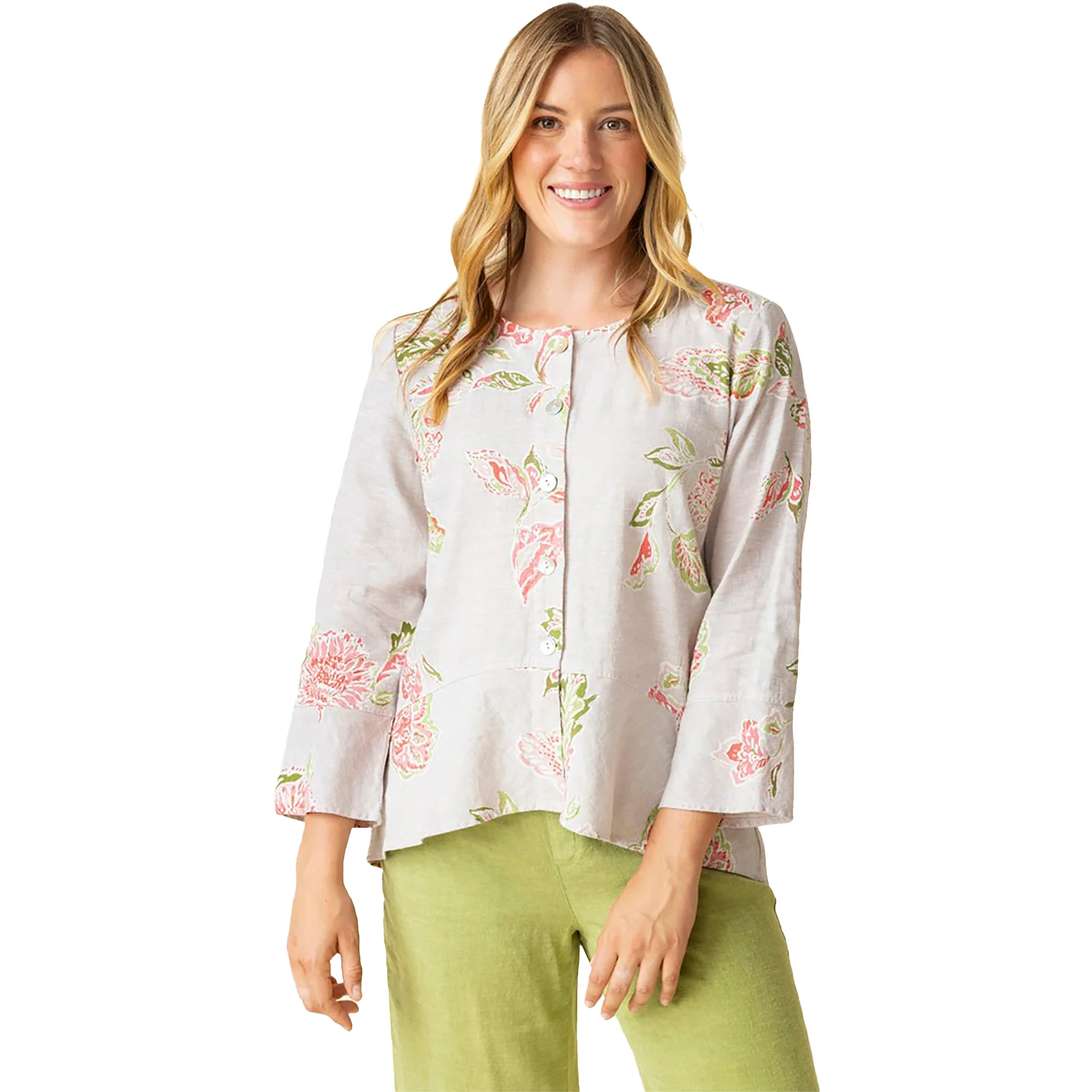 Habitat Linen Bloomer Ali Jacket Women's Outerwear Oatmeal
