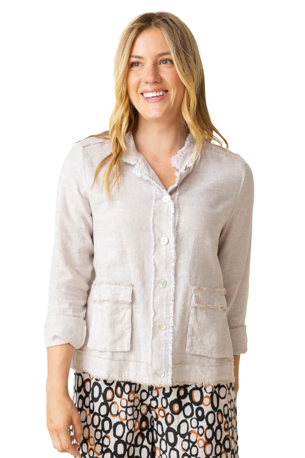 Habitat Linen Solid Summer Breeze Jacket Women's Outerwear Oatmeal