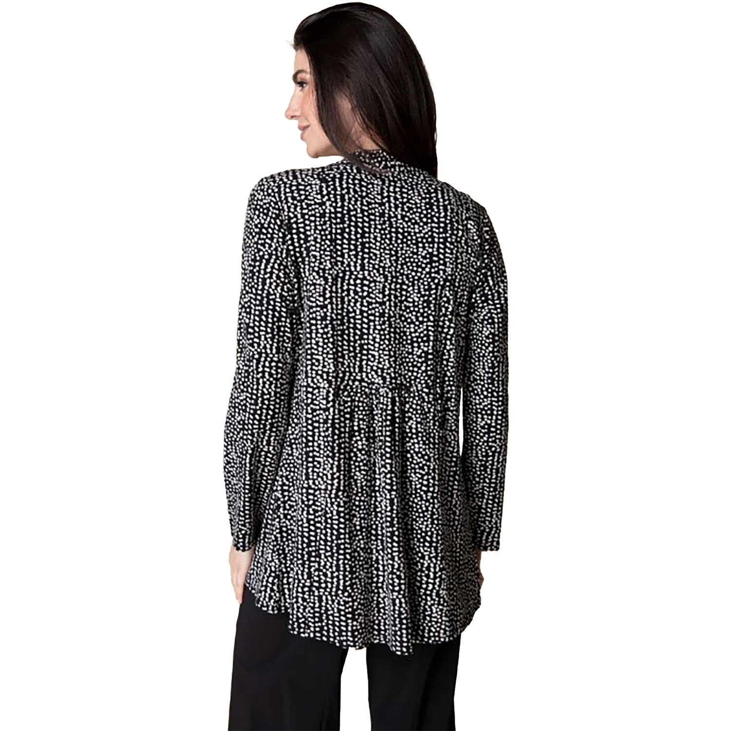 Habitat Long Shirred Open Front Jacket Women's Black Dots - Image 2