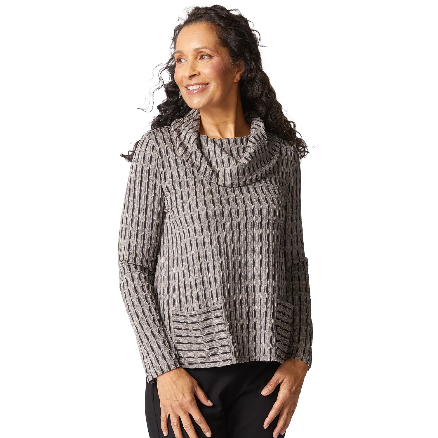 Habitat NeWaterproofort Knit Pocket Top Women's Long Sleeve Top Driftwood - Image 2