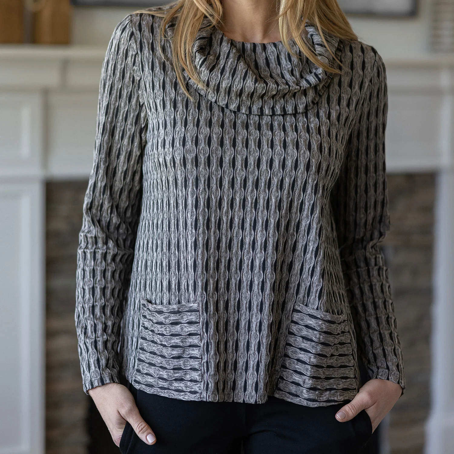 Habitat NeWaterproofort Knit Pocket Top Women's Long Sleeve Top Driftwood - Image 5