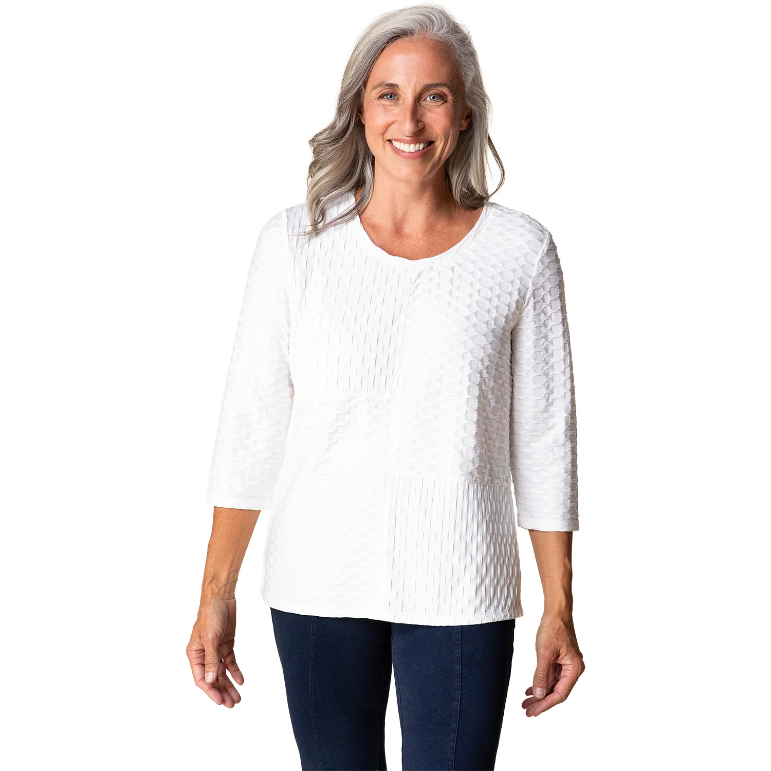 Habitat Newport Knit Seamed Top Women's Long Sleeve Top White