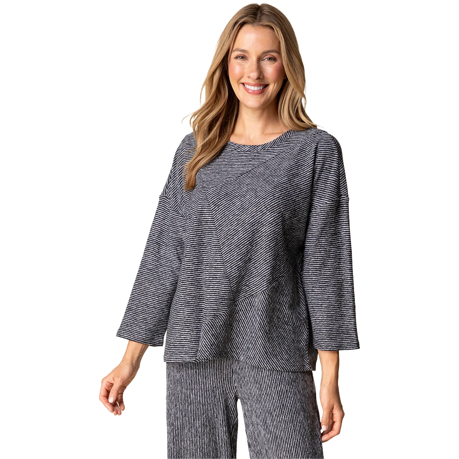 Habitat Pasadena Knit Pacific Seamed Top Women's Long Sleeve Top Black