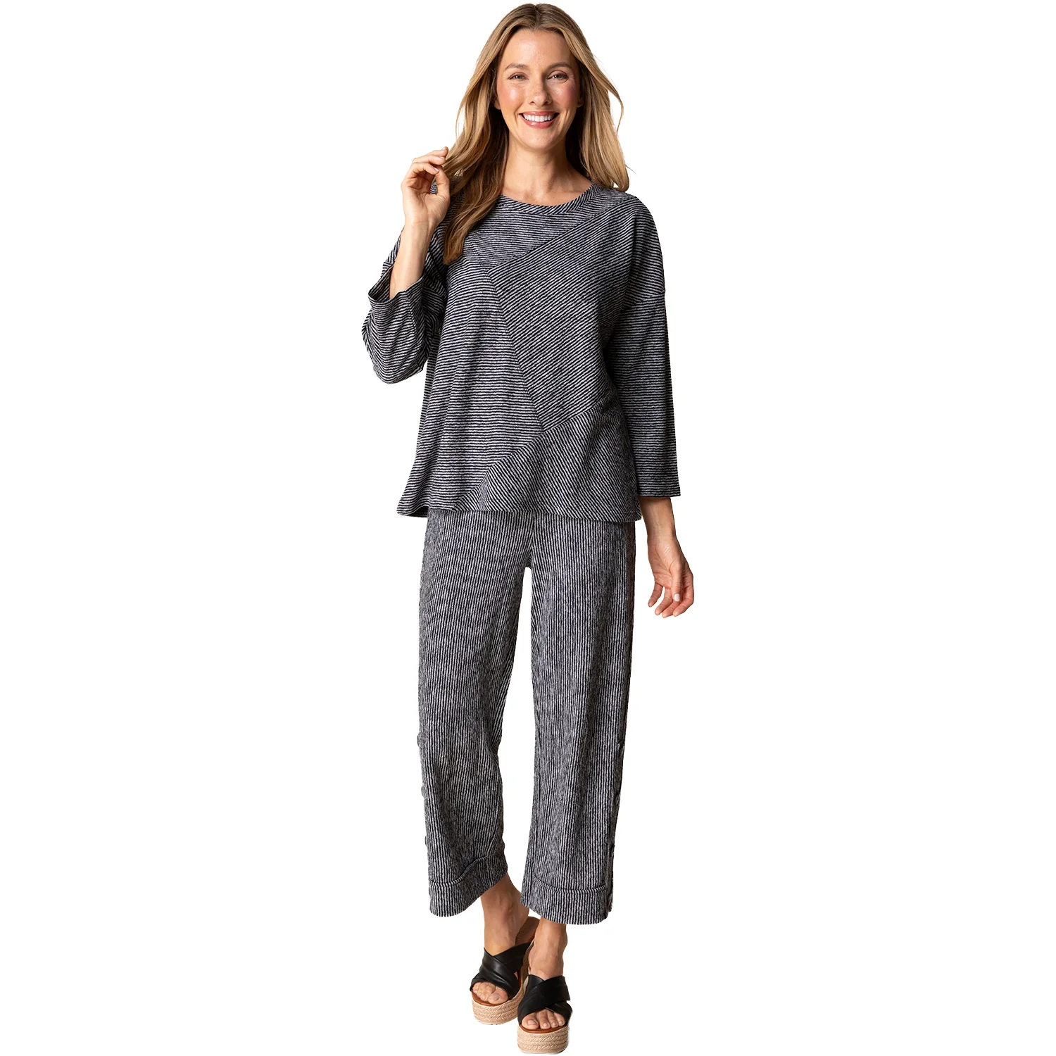 Habitat Pasadena Knit Pacific Seamed Top Women's Long Sleeve Top Black - Image 2