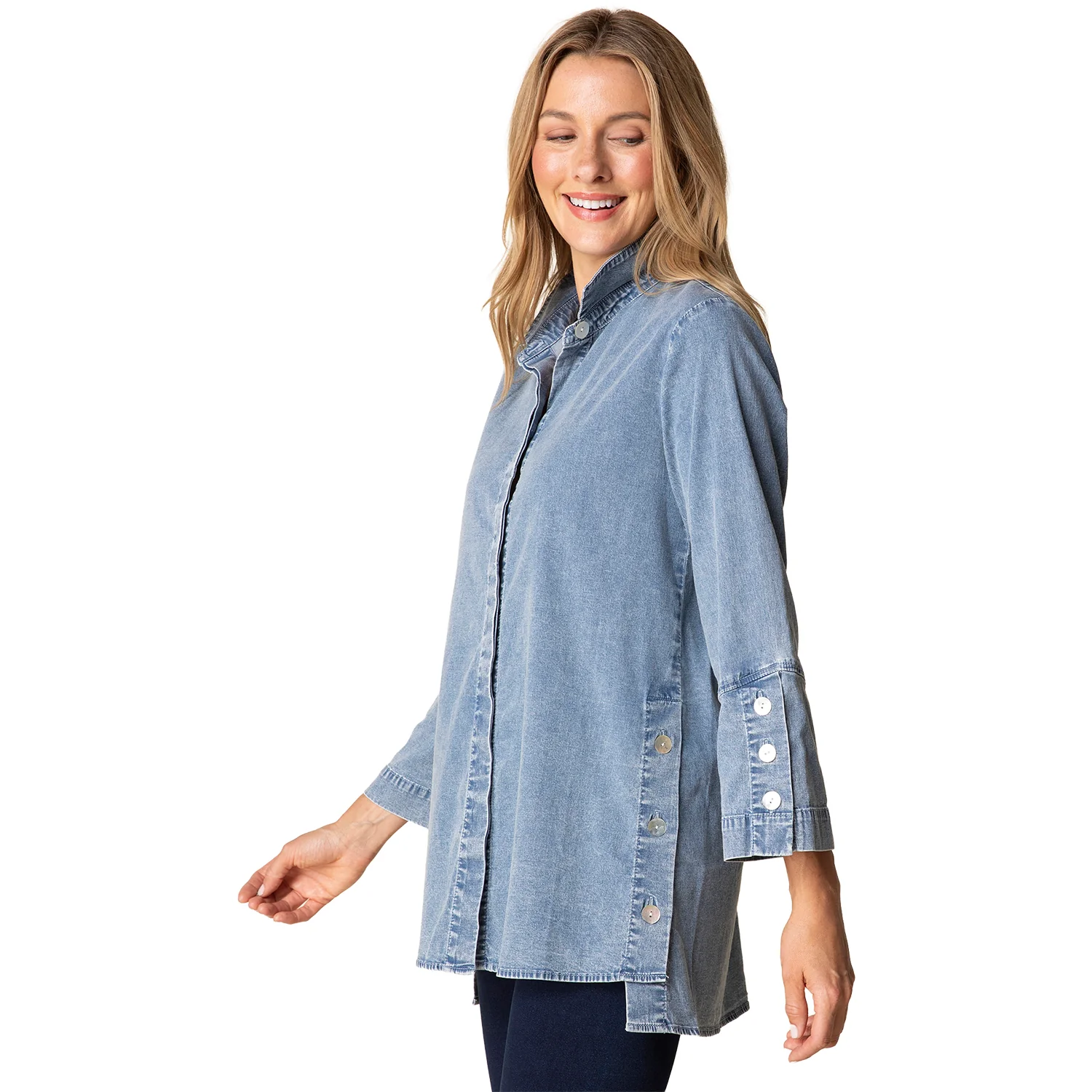 Habitat Perfect Travel Side Button Tunic Women's Light Denim
