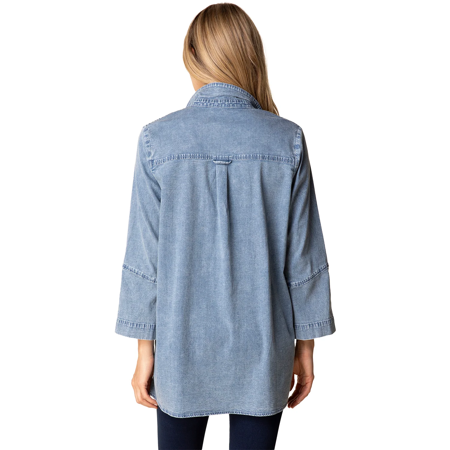 Habitat Perfect Travel Side Button Tunic Women's Light Denim - Image 3