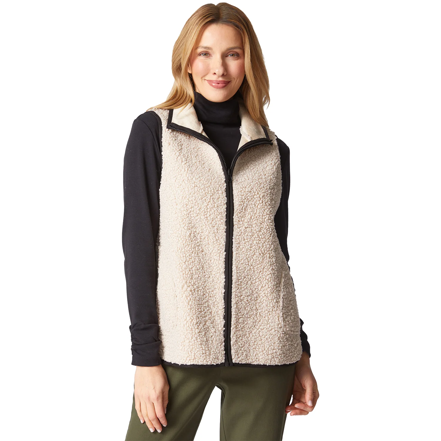 Habitat Reversible Faux /Sherpa Allie Vest Women's Outerwear Vests Dove