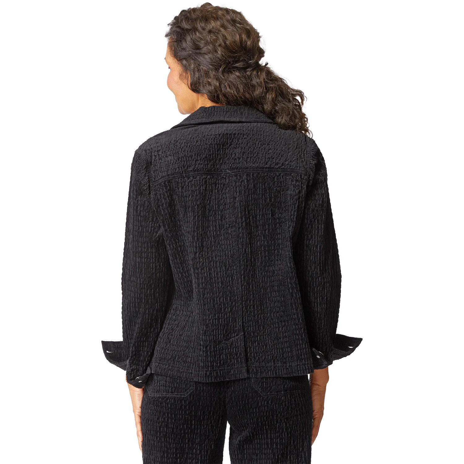 Habitat Rustic Stretch Cord Boyfriend Jacket Women's Outerwear Black - Image 2