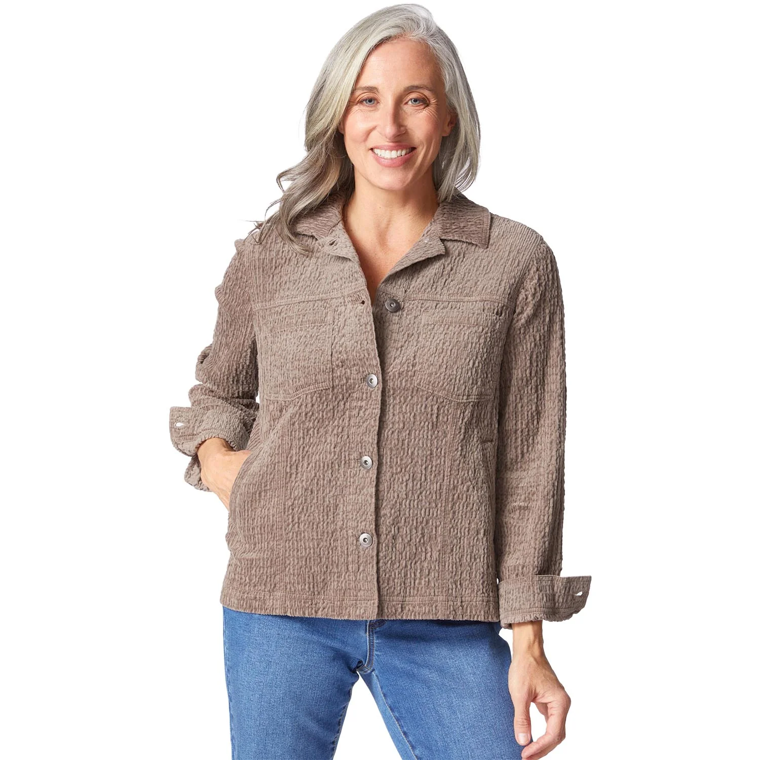 Habitat Rustic Stretch Cord Boyfriend Jacket Women's Outerwear Outdoor Truffle