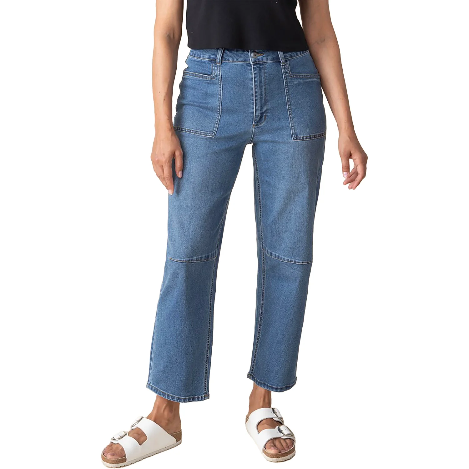 Habitat Stretch Denim Barrel Leg Women's Pants Medium Denim - Image 2