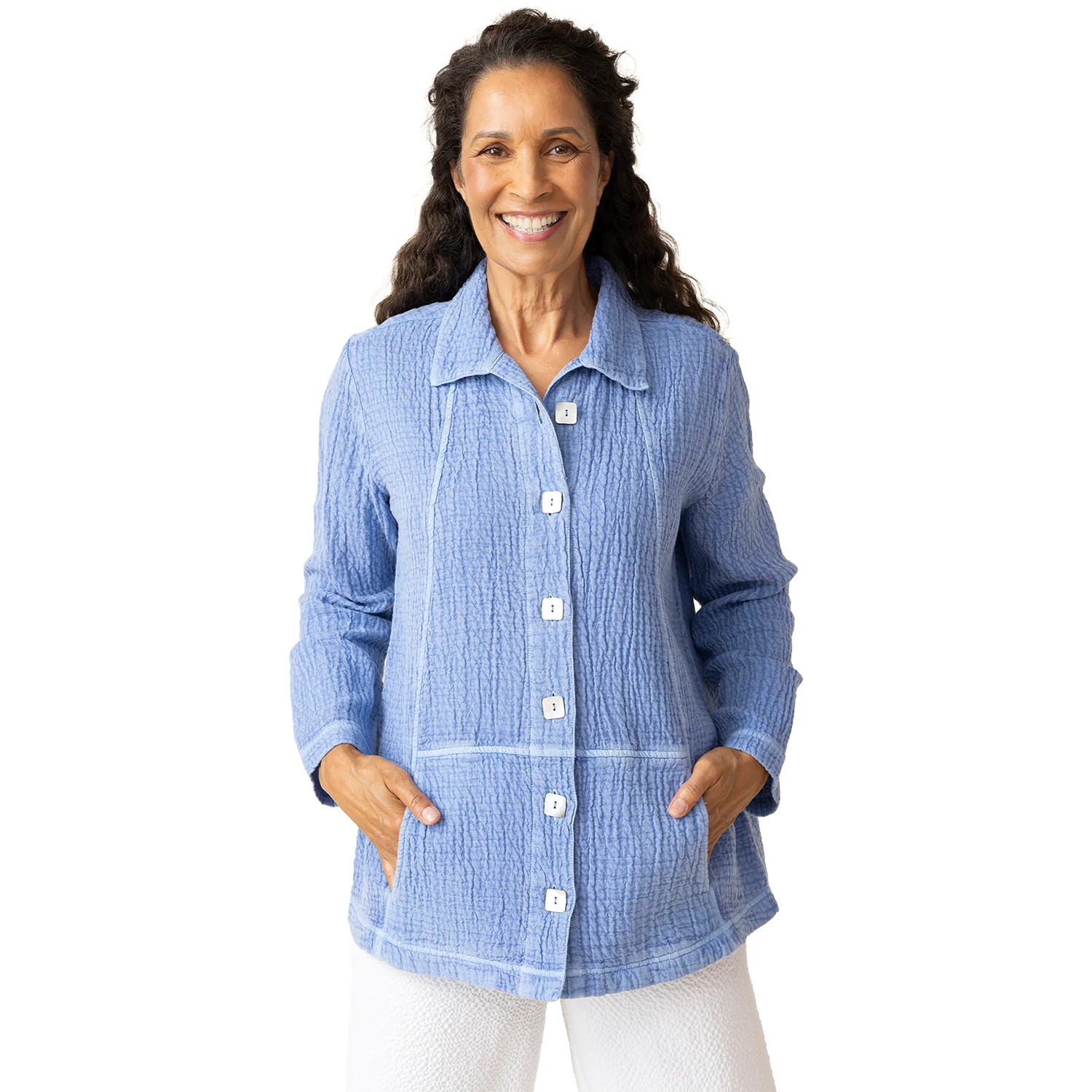 Habitat Sun Washed Jacquard Seamed Pocket Jacket Women's Outerwear Rain
