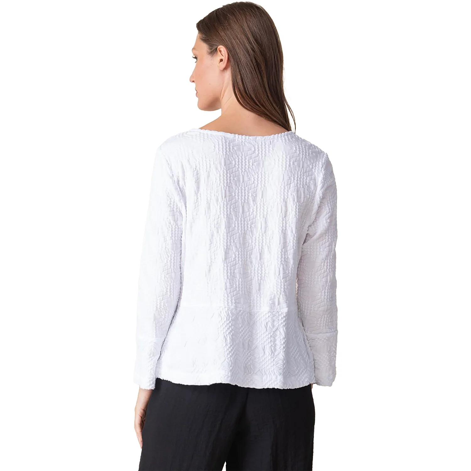 Habitat Sunburst Peplum Swing Jacket Women's Long Sleeve Top White - Image 3