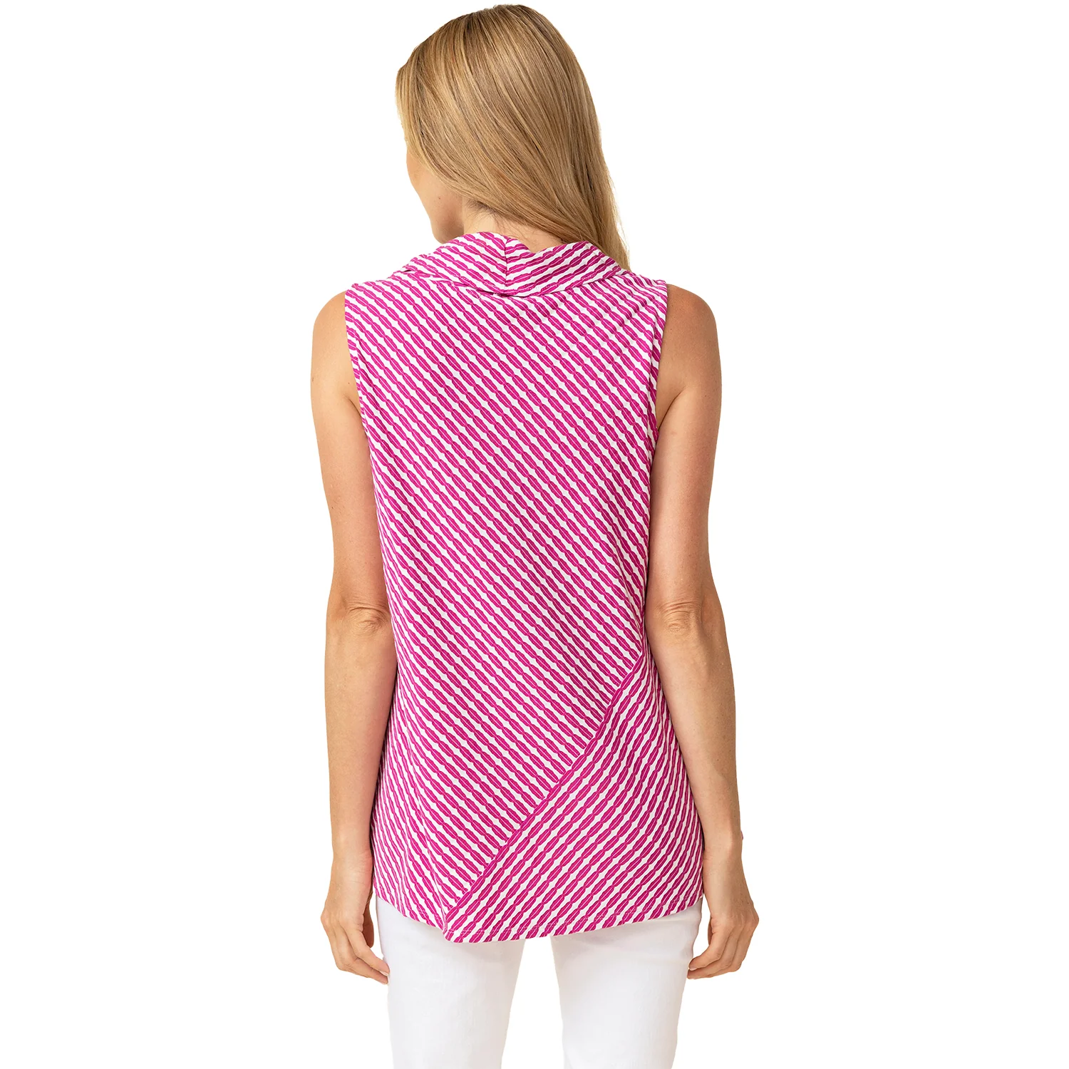 Habitat Uptown Stripe Sleeveless Cowl Top Women's Tank Top Fuchsia - Image 2