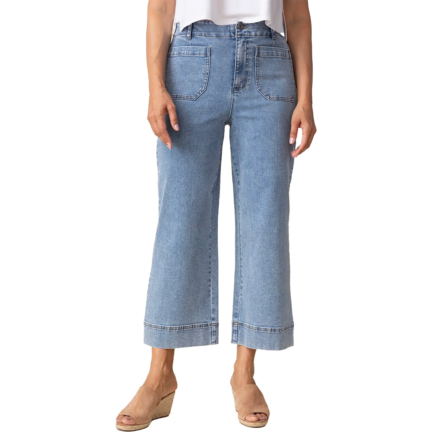 Habitat Wide Leg Crop Stretch Women's Pants Light Denim