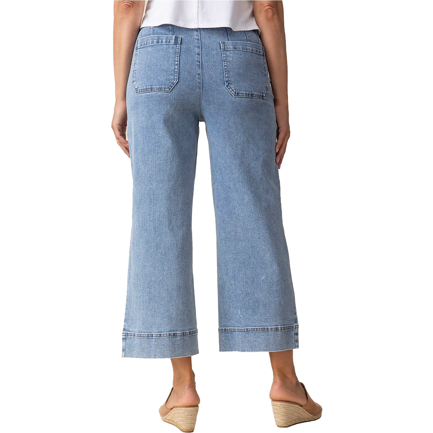 Habitat Wide Leg Crop Stretch Women's Pants Light Denim - Image 3