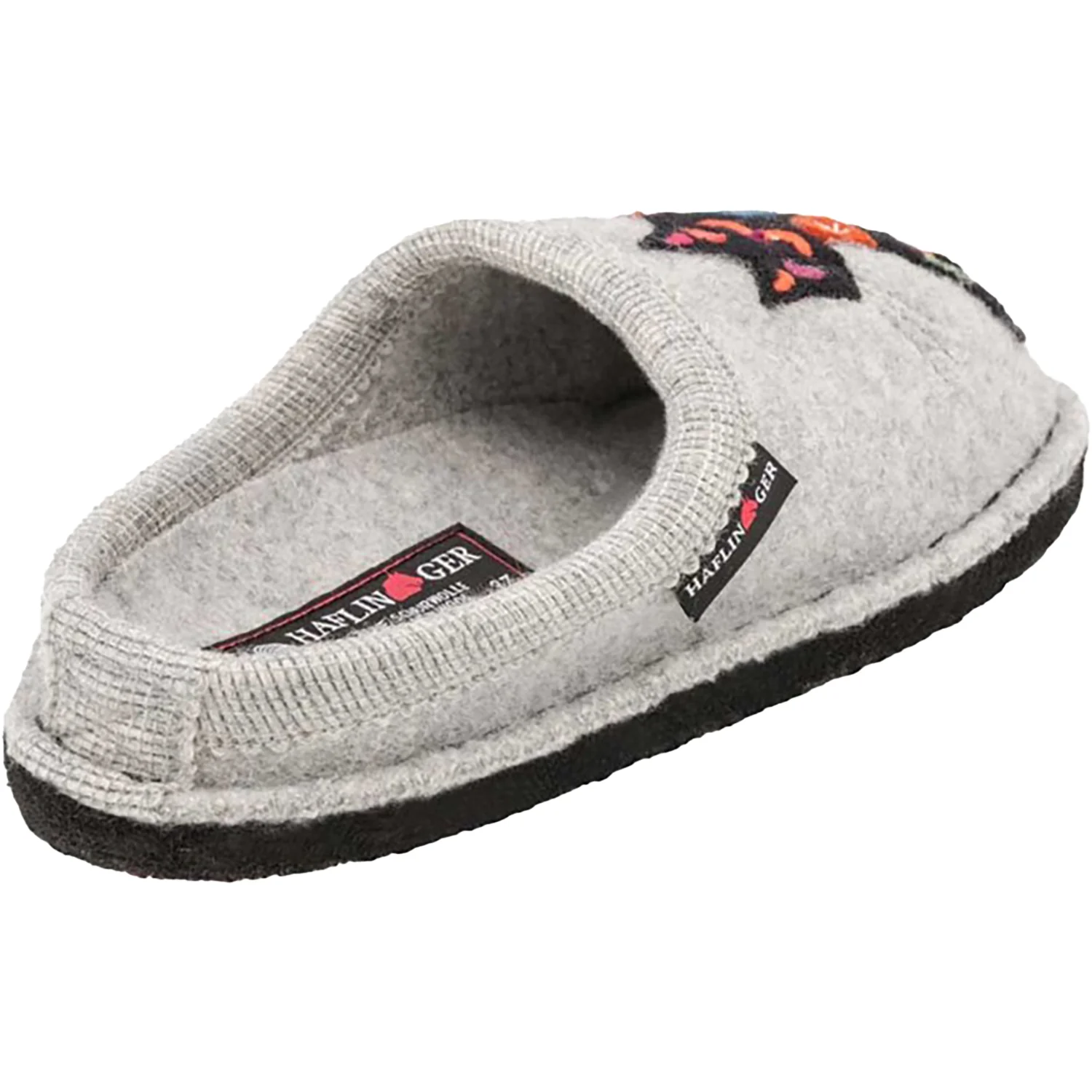 Haflinger Sassy Cat Women's Open Back Slippers Silver Grey - Image 5