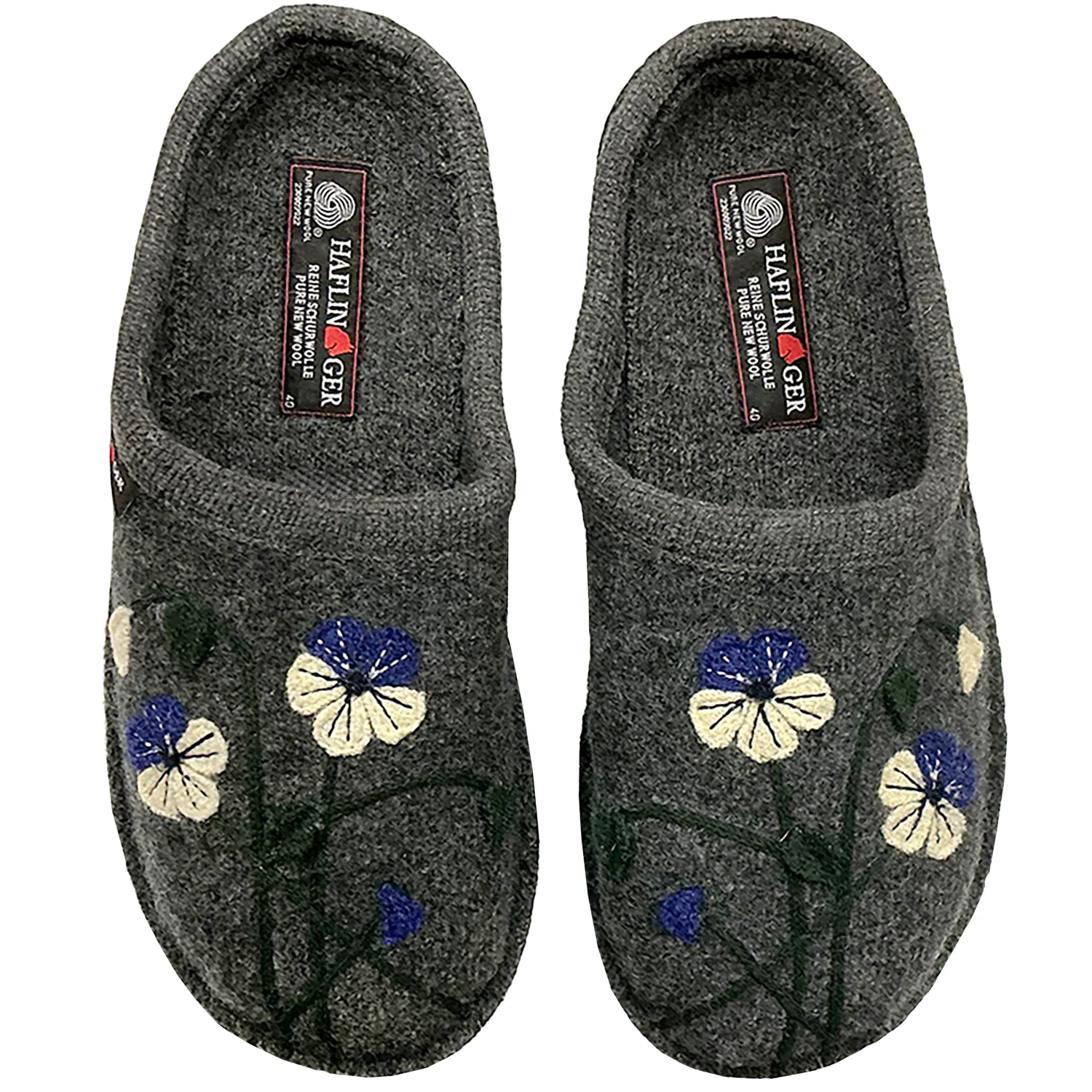 Haflinger Viola Women's Open Back Slippers Grey