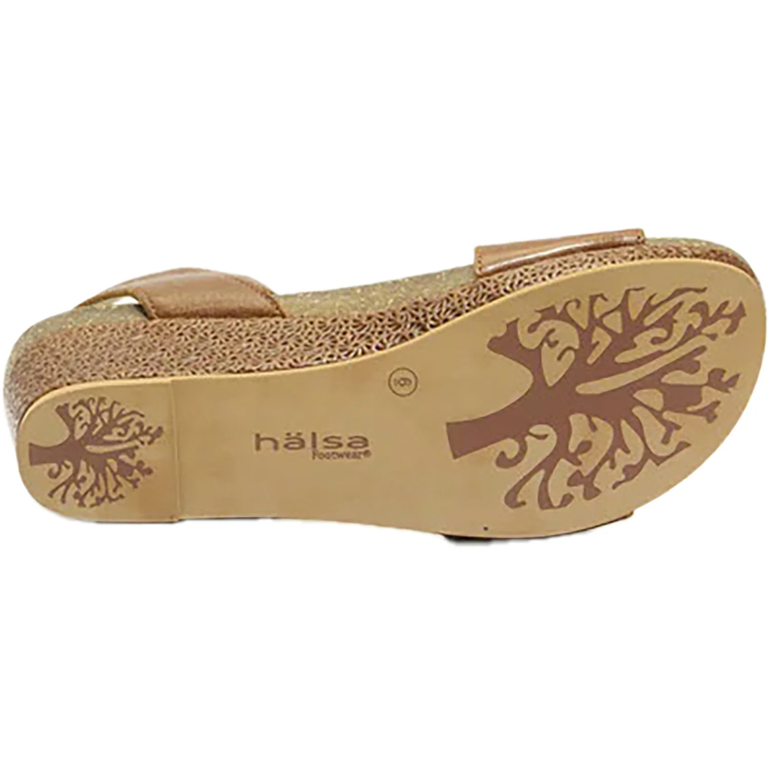 Women's Halsa Giselle Cognac Leather with Embossed Wedge - Image 4