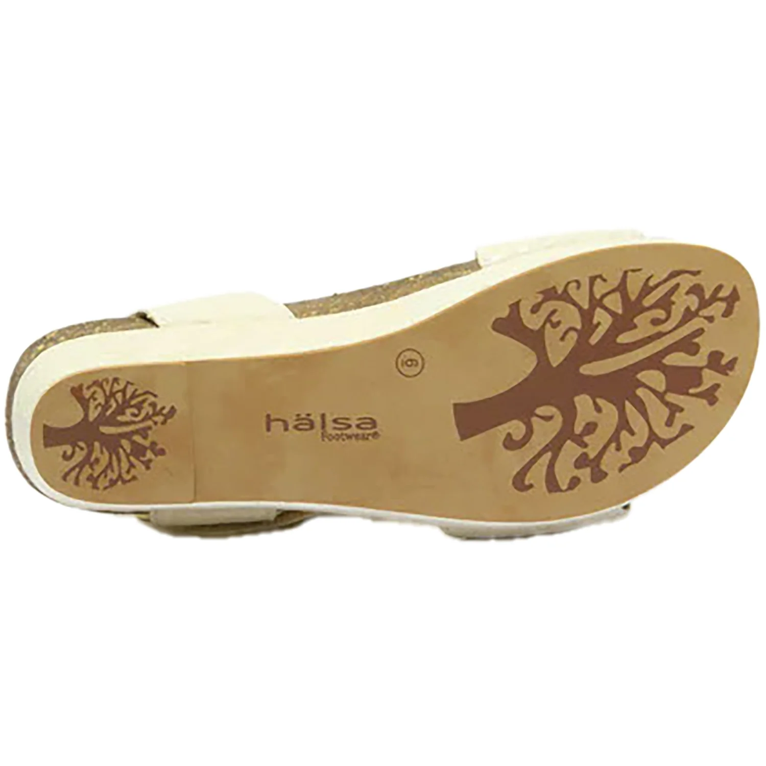 Halsa Giselle Women's Wedge Sandals Ivory/Metallic Flower Leather - Image 4