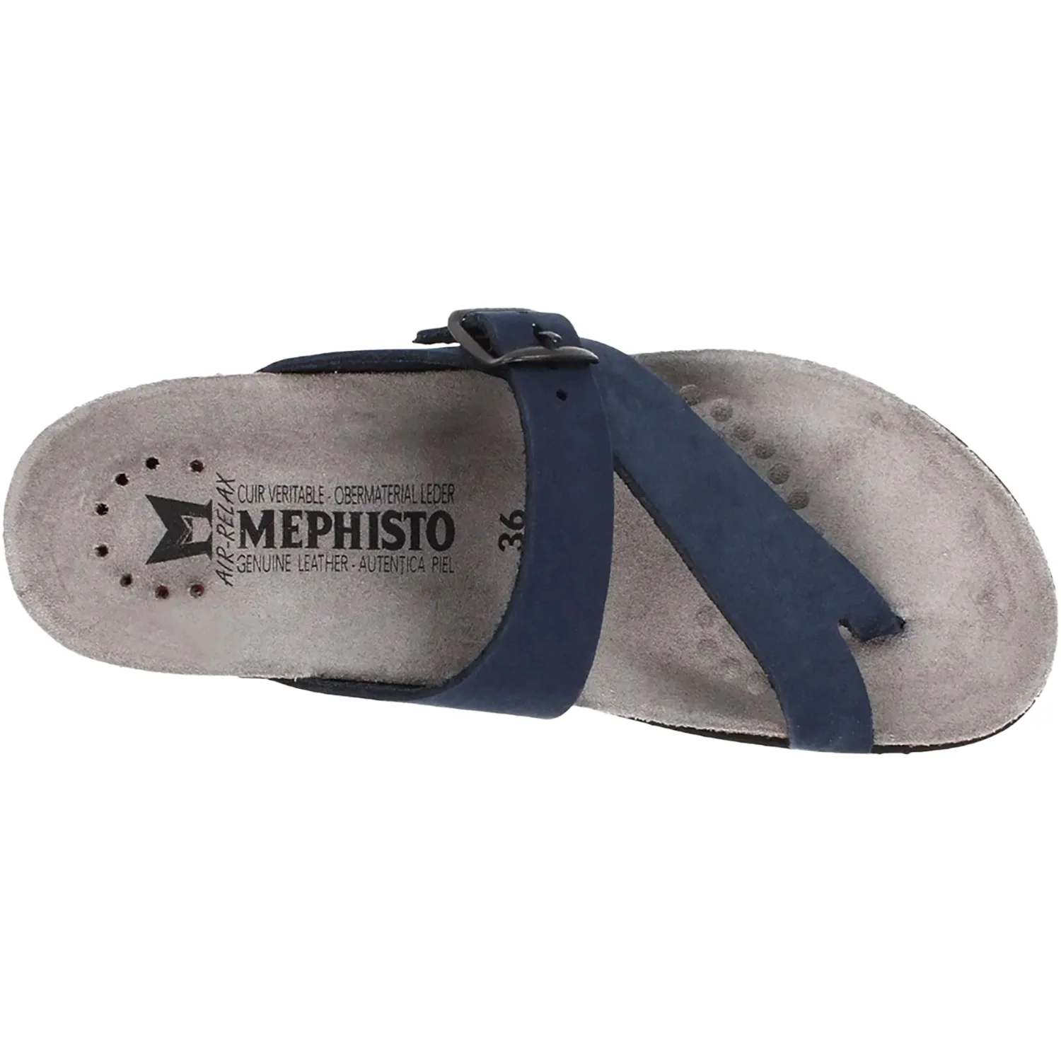Mephisto Helen Women's Thong Sandals Navy Nubuck - Image 2