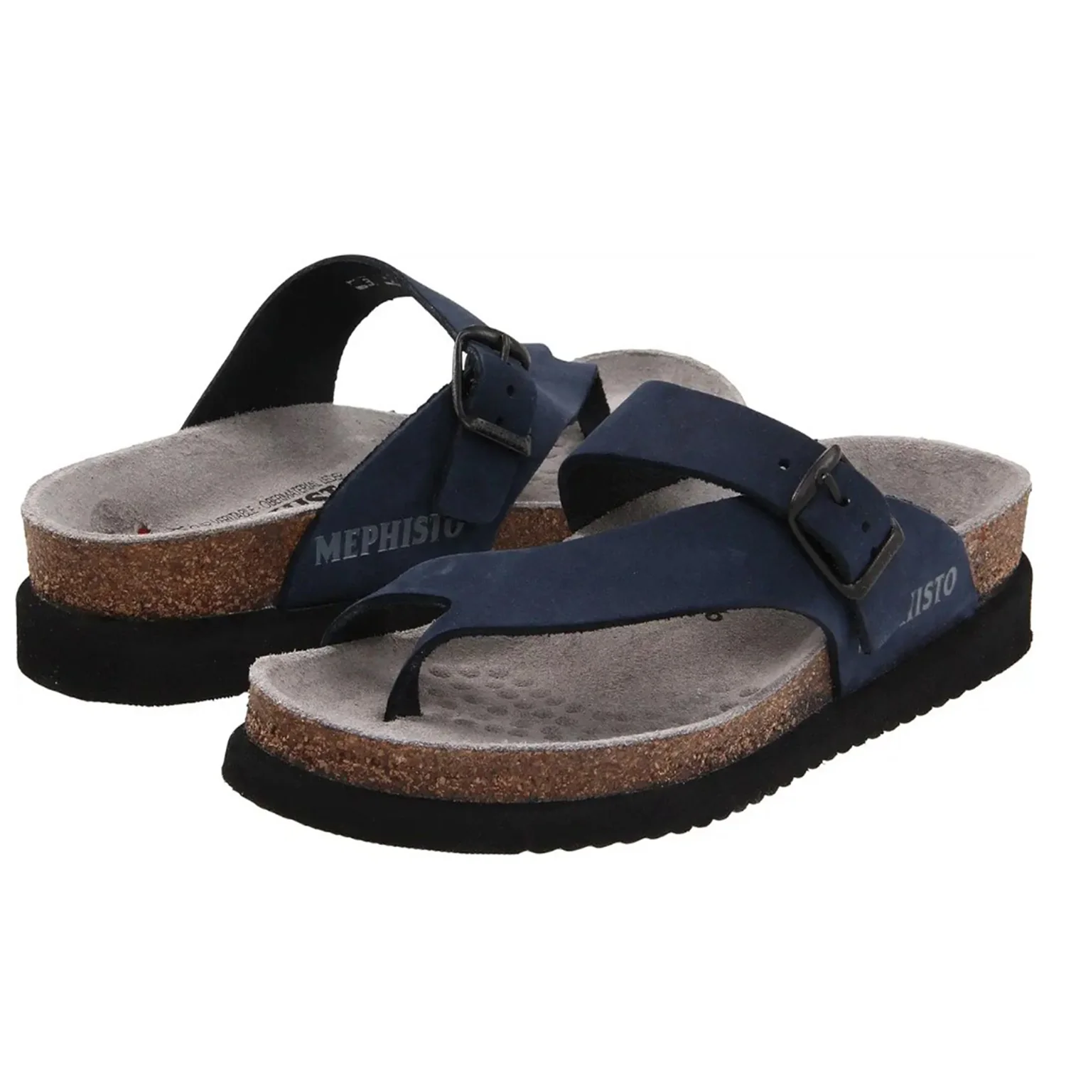 Mephisto Helen Women's Thong Sandals Navy Nubuck - Image 4