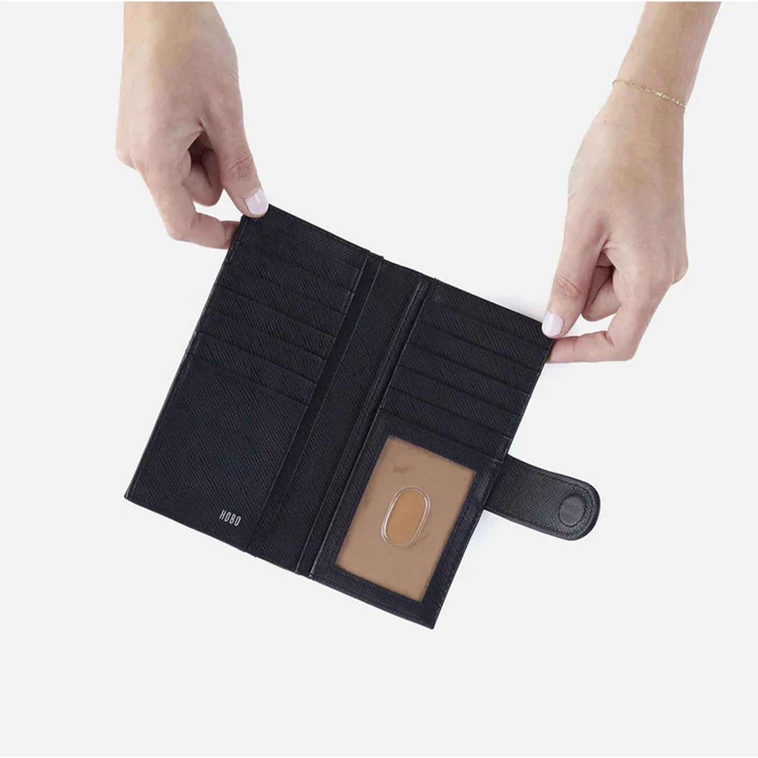 Hobo International Essential Bifold Wallet BiFold Wallet Black Leather - Image 2