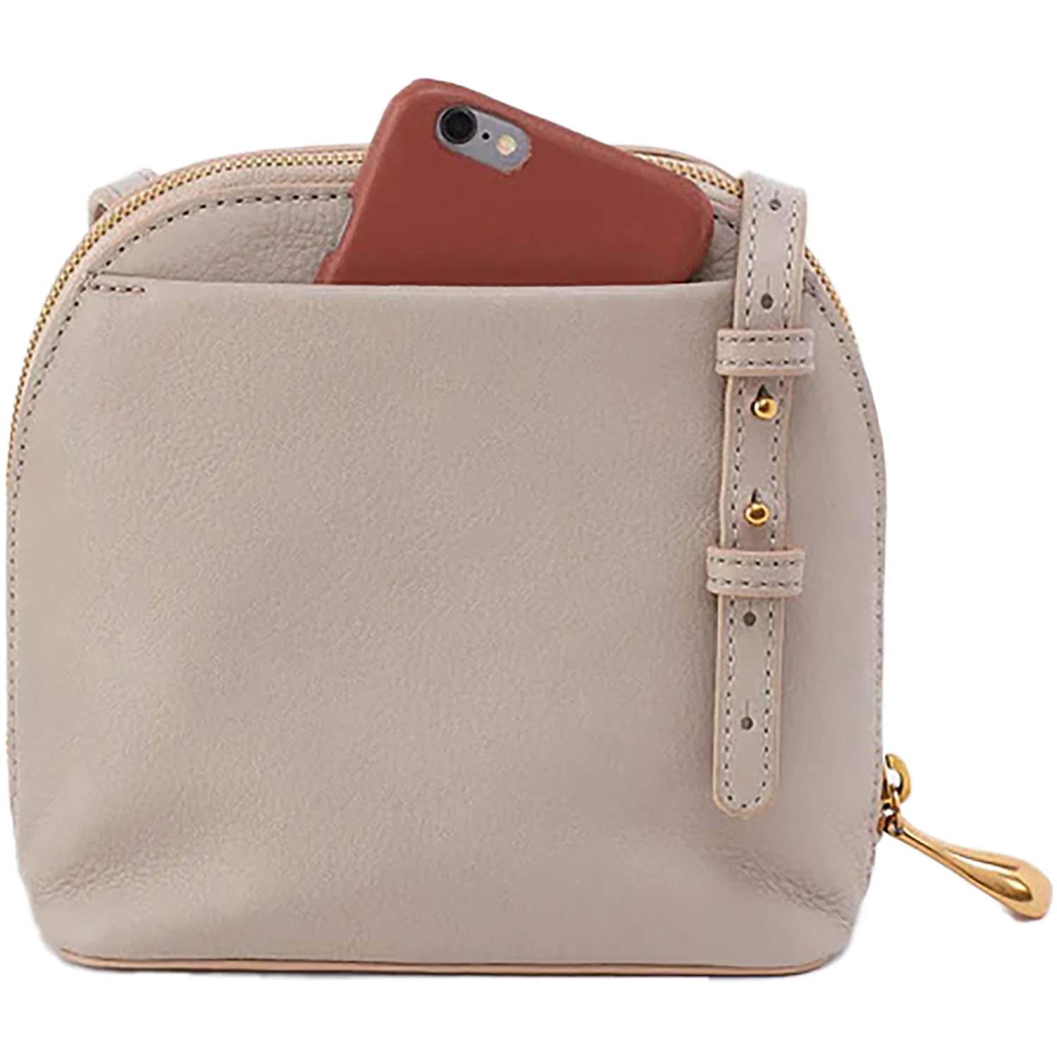 Hobo International Nash Crossbody Bag Taupe Pebbled Leather - Image 3