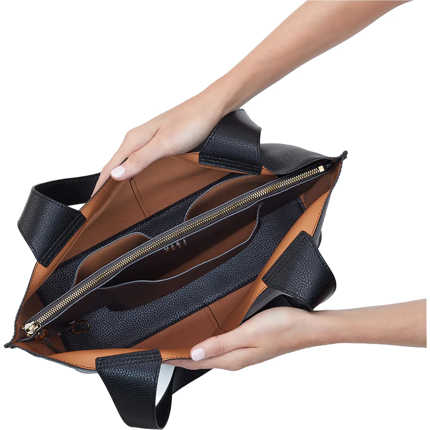 Hobo International Vida Tote Tote Bag Black Micro Pebbled Leather - Image 3