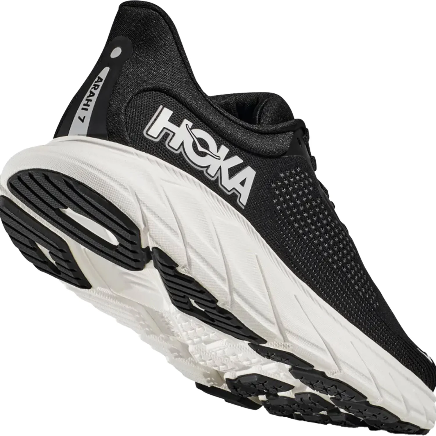 Hoka Arahi 7 (Stability Support) Women's Running Shoes Black/White Mesh - Image 2