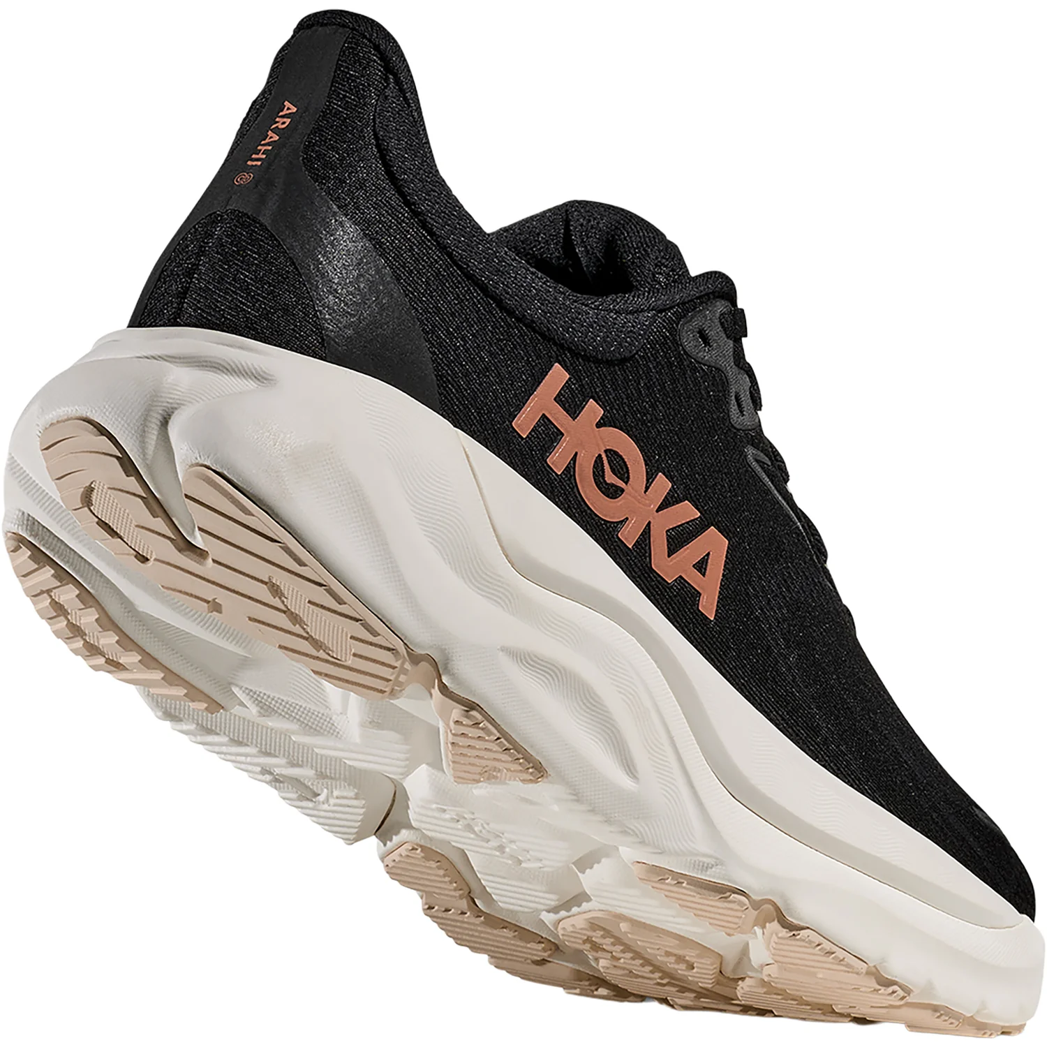 Hoka Arahi 8 (Stability Support) Women's Athletic Shoes Black/Rose Gold - Image 7
