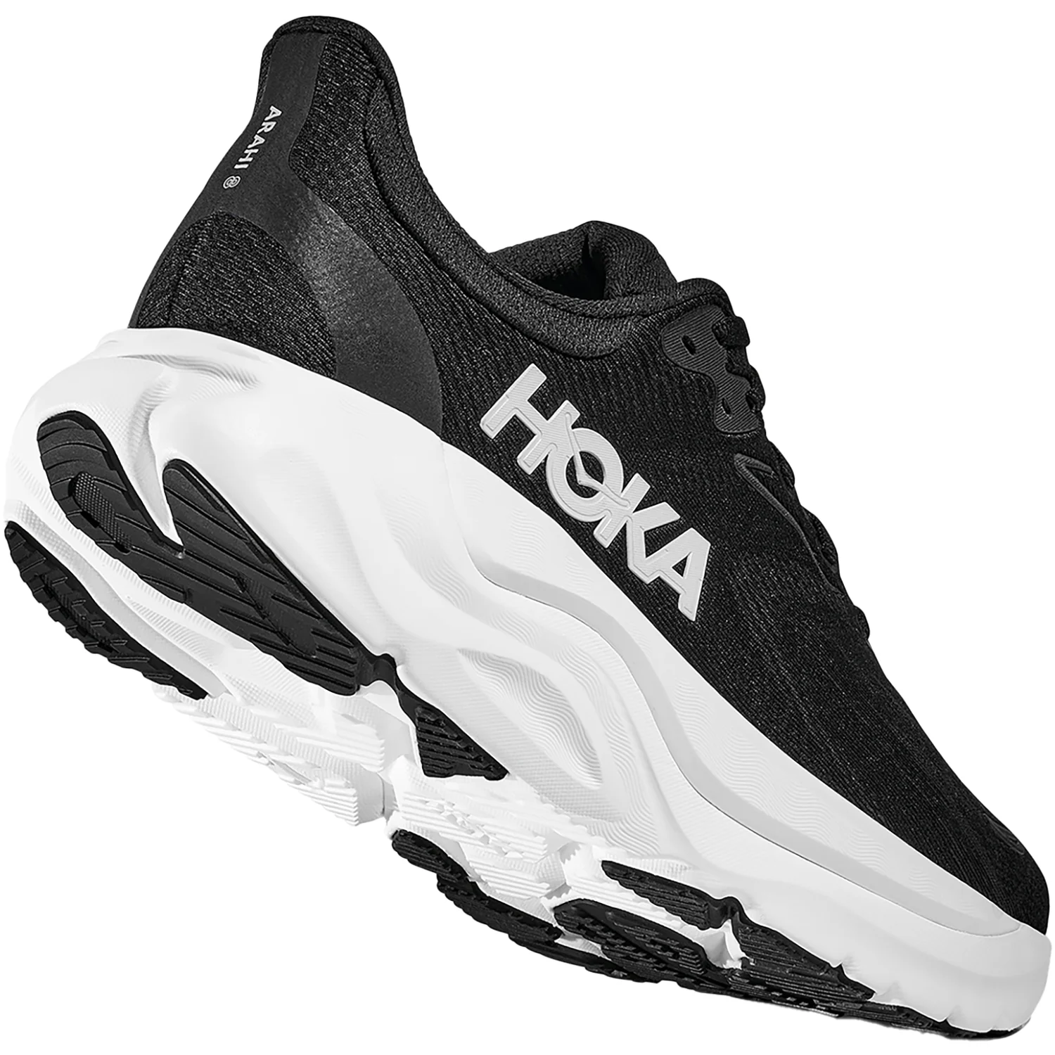 Hoka Arahi 8 (Stability Support) Women's Athletic Shoes Black/White - Image 6