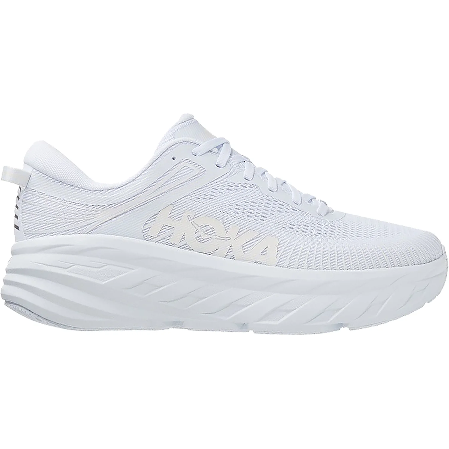 Hoka Bondi 7 (Neutral Support) Women's Running Shoes White/White Mesh