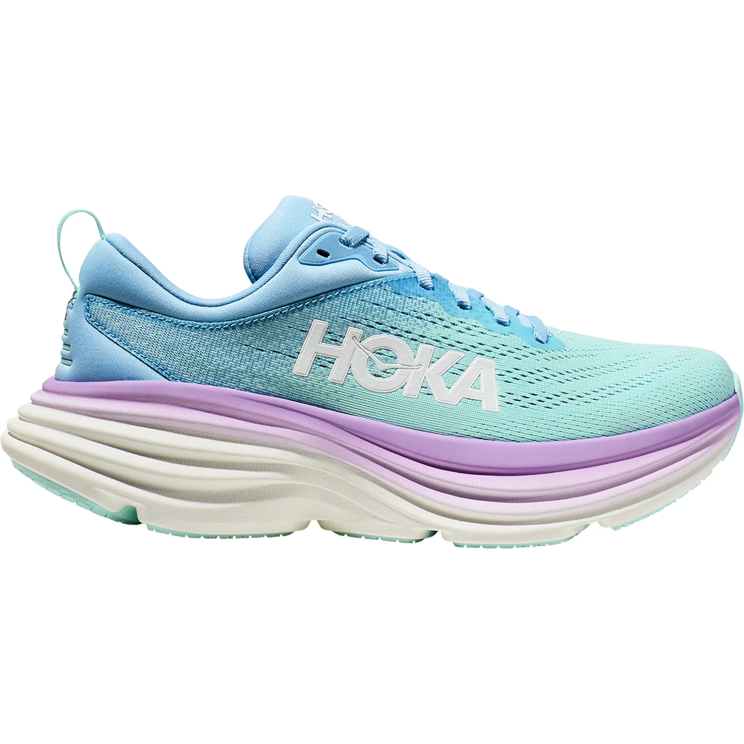 Hoka Bondi 8 (Neutral Support) Women's Running Shoes Airy Blue/Sunlit Ocean Mesh