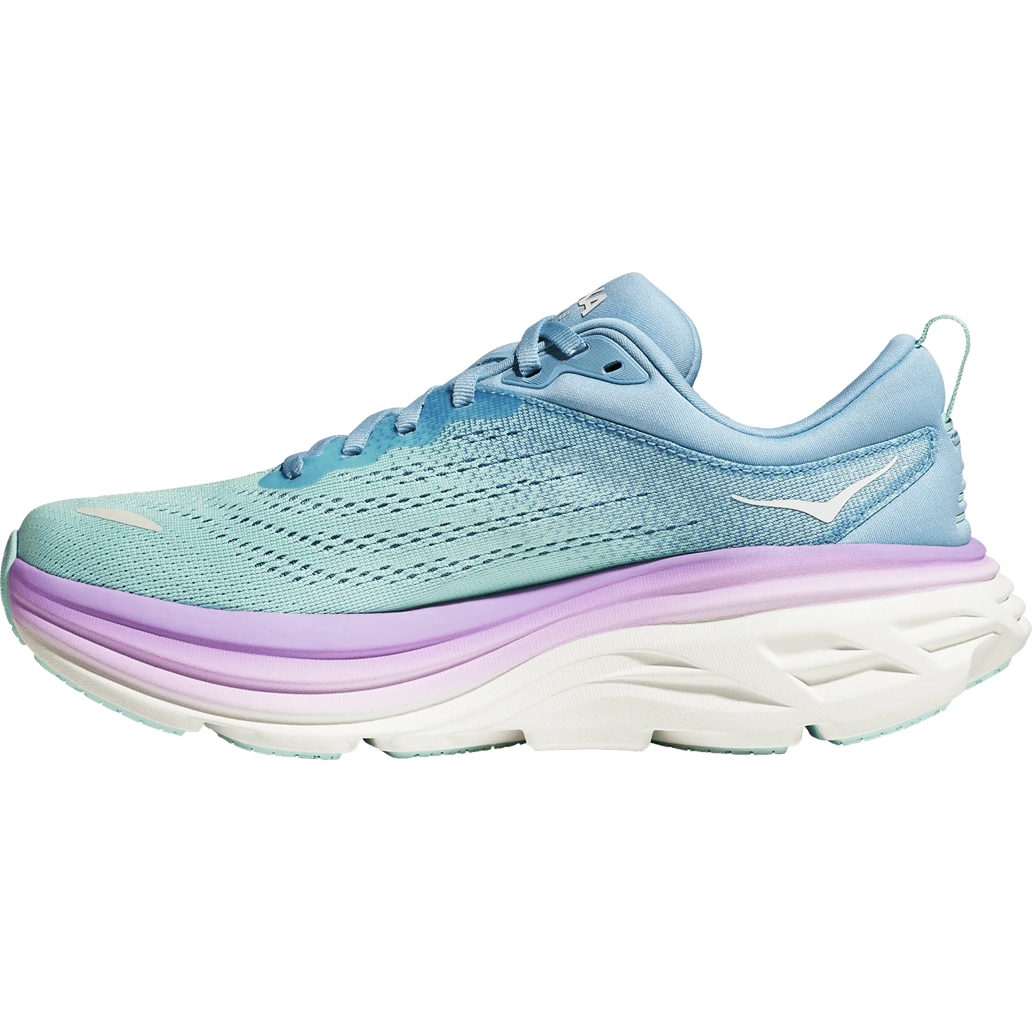 Hoka Bondi 8 (Neutral Support) Women's Running Shoes Airy Blue/Sunlit Ocean Mesh - Image 3