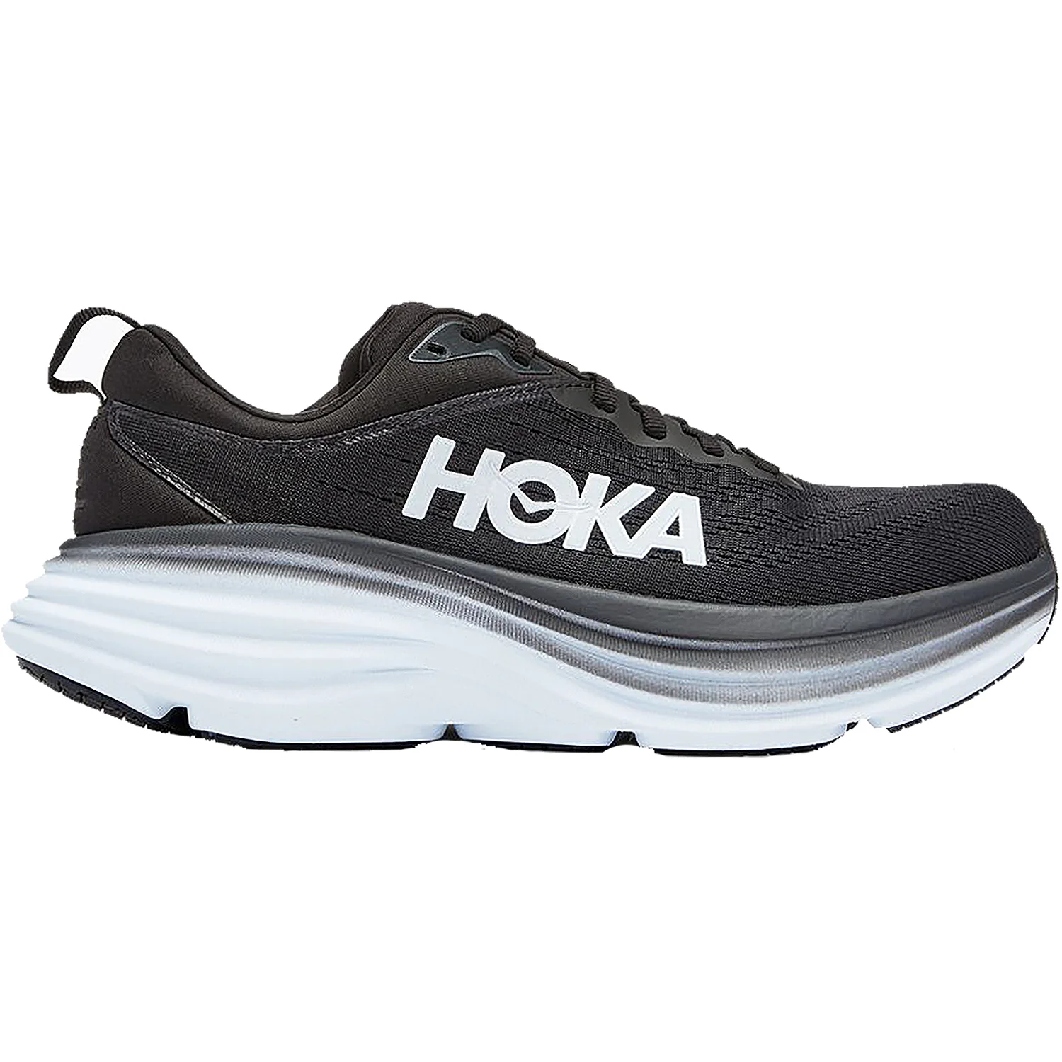 Hoka Bondi 8 (Neutral Support) Women's Road Running Shoes Black/White Mesh