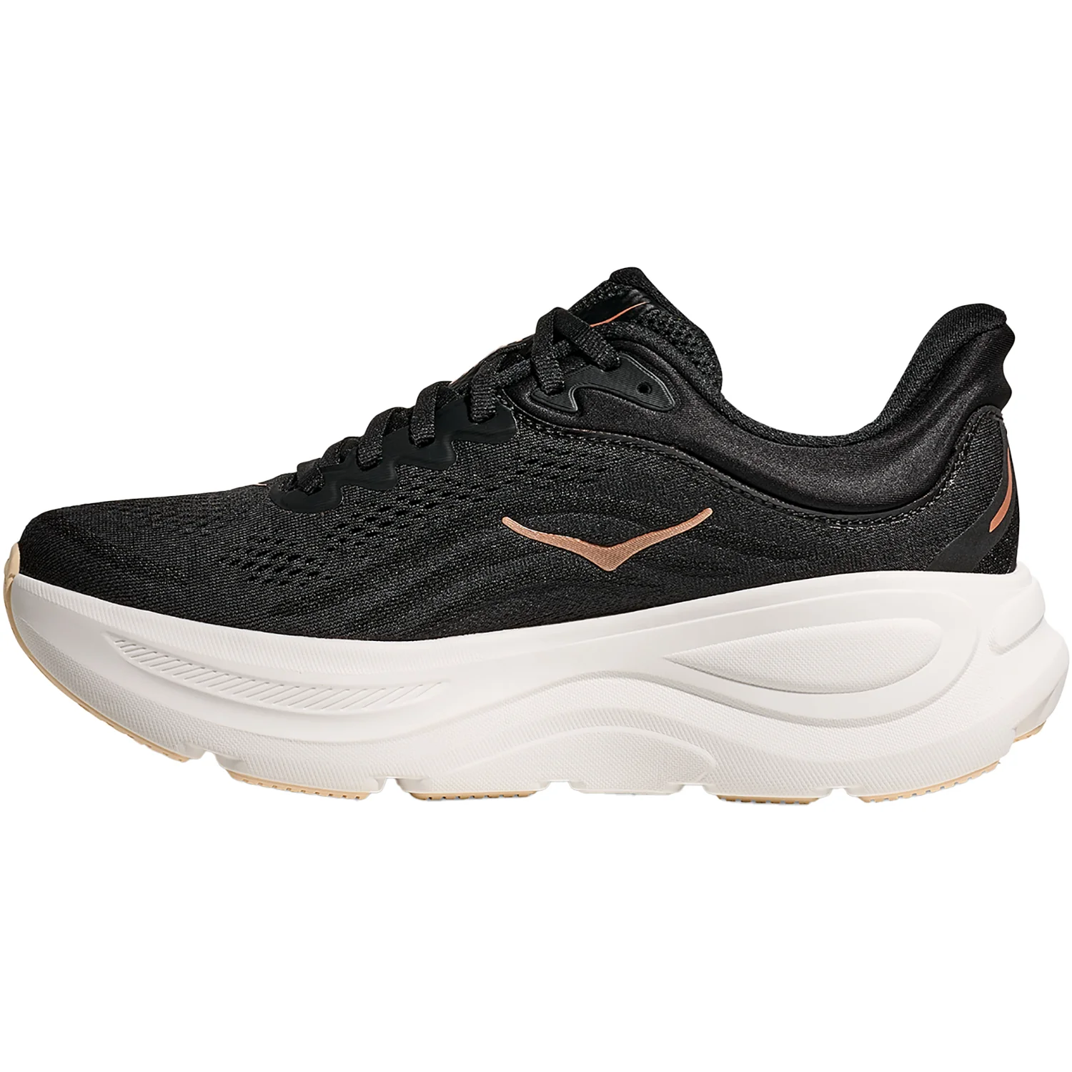 Hoka Bondi 9 (Neutral Support) Women's Athletic Shoes Black/Rose Gold - Image 3