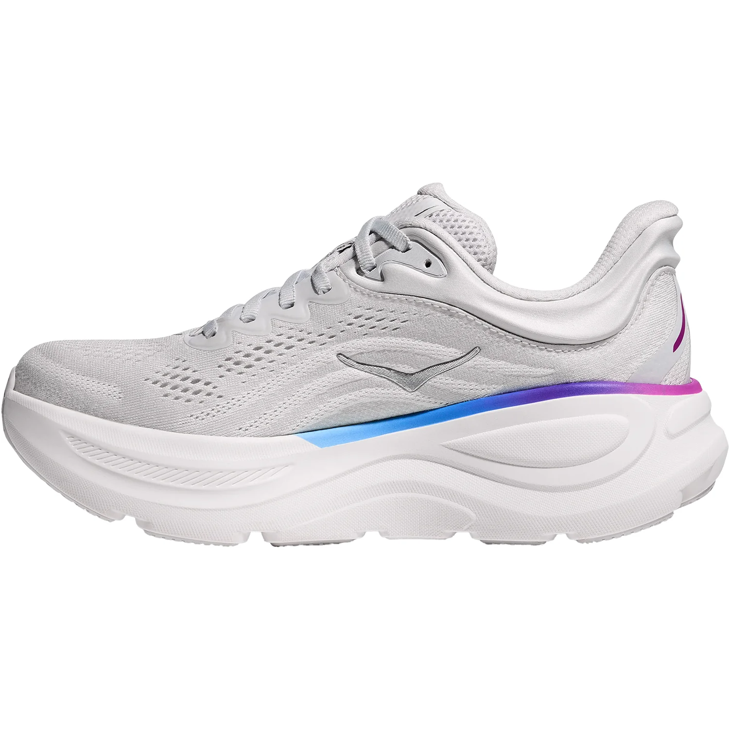 Hoka Bondi 9 (Neutral Support) Women's Athletic Shoes Cosmic Grey/White Mesh - Image 3