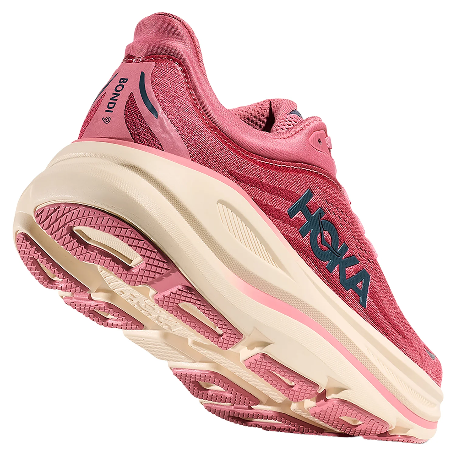 Hoka Bondi 9 (Neutral Support) Women's Athletic Shoes Lingonberry/Cranberry - Image 7