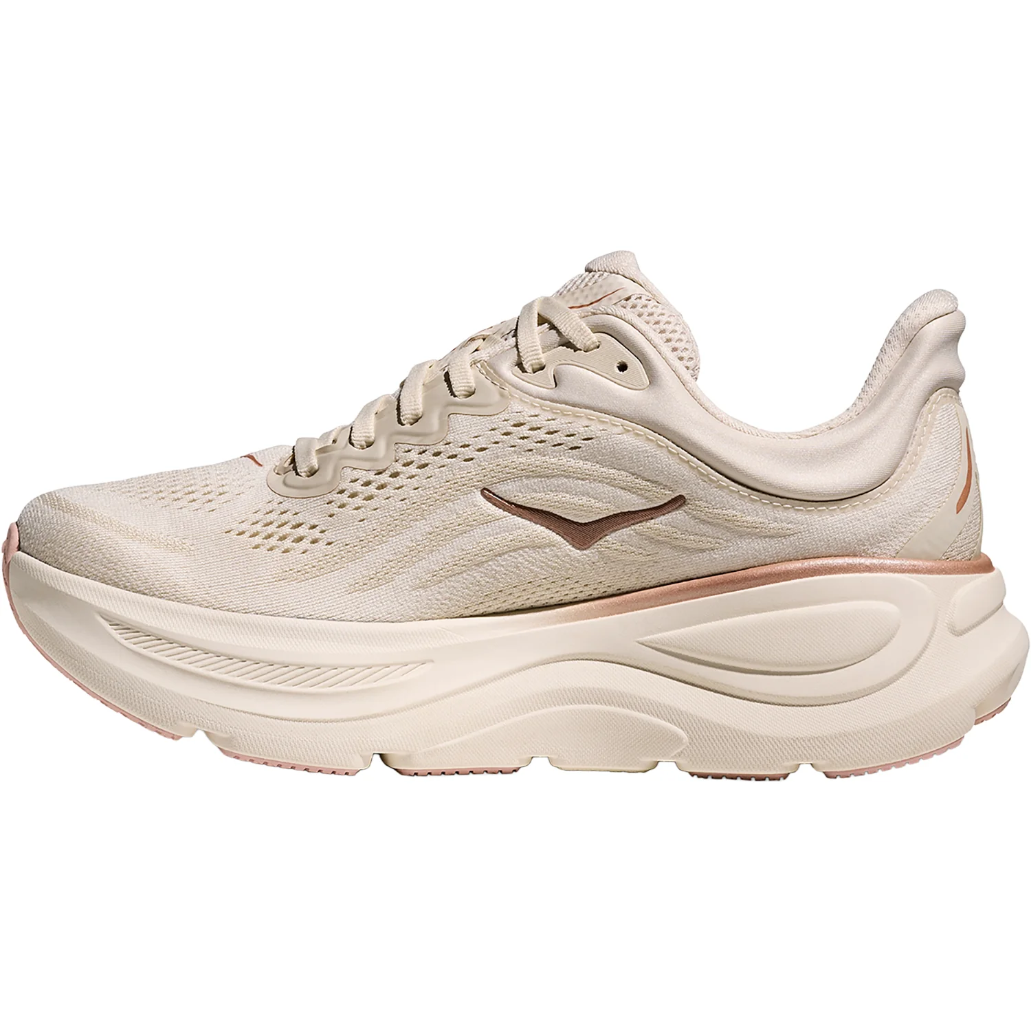 Hoka Bondi 9 (Neutral Support) Women's Athletic Shoes Oat Milk/Rose Gold - Image 3