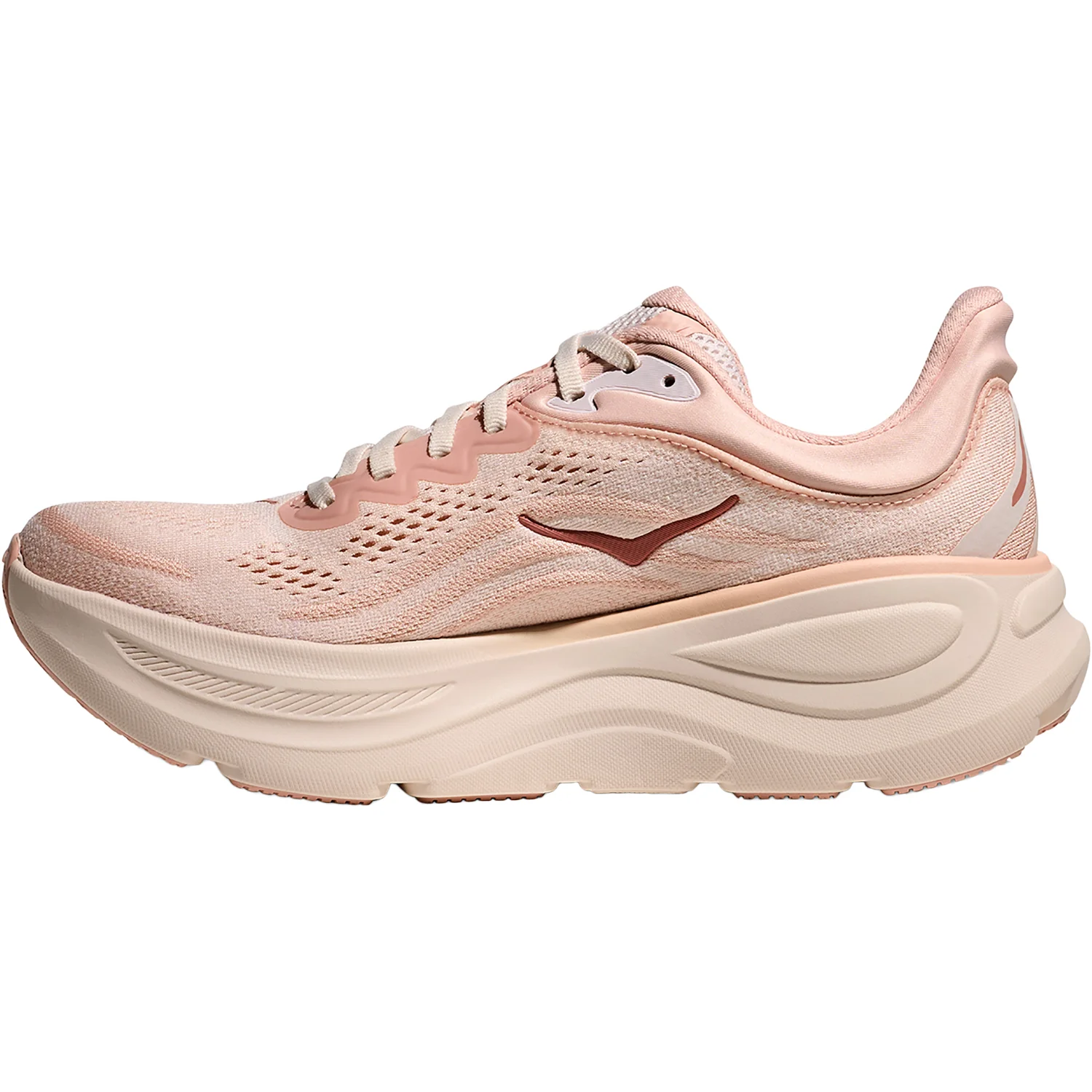 Hoka Bondi 9 (Neutral Support) Women's Athletic Shoes Rose Latte/Rose Cream - Image 3