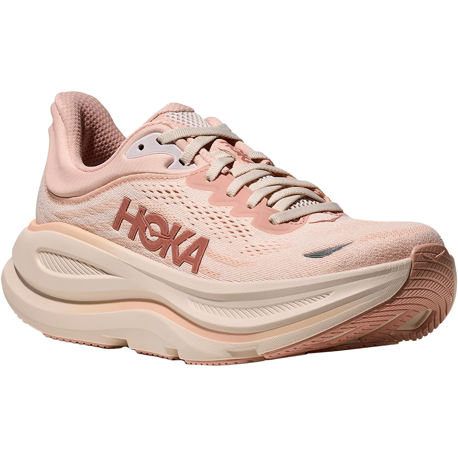 Hoka Bondi 9 (Neutral Support) Women's Athletic Shoes Rose Latte/Rose Cream - Image 5