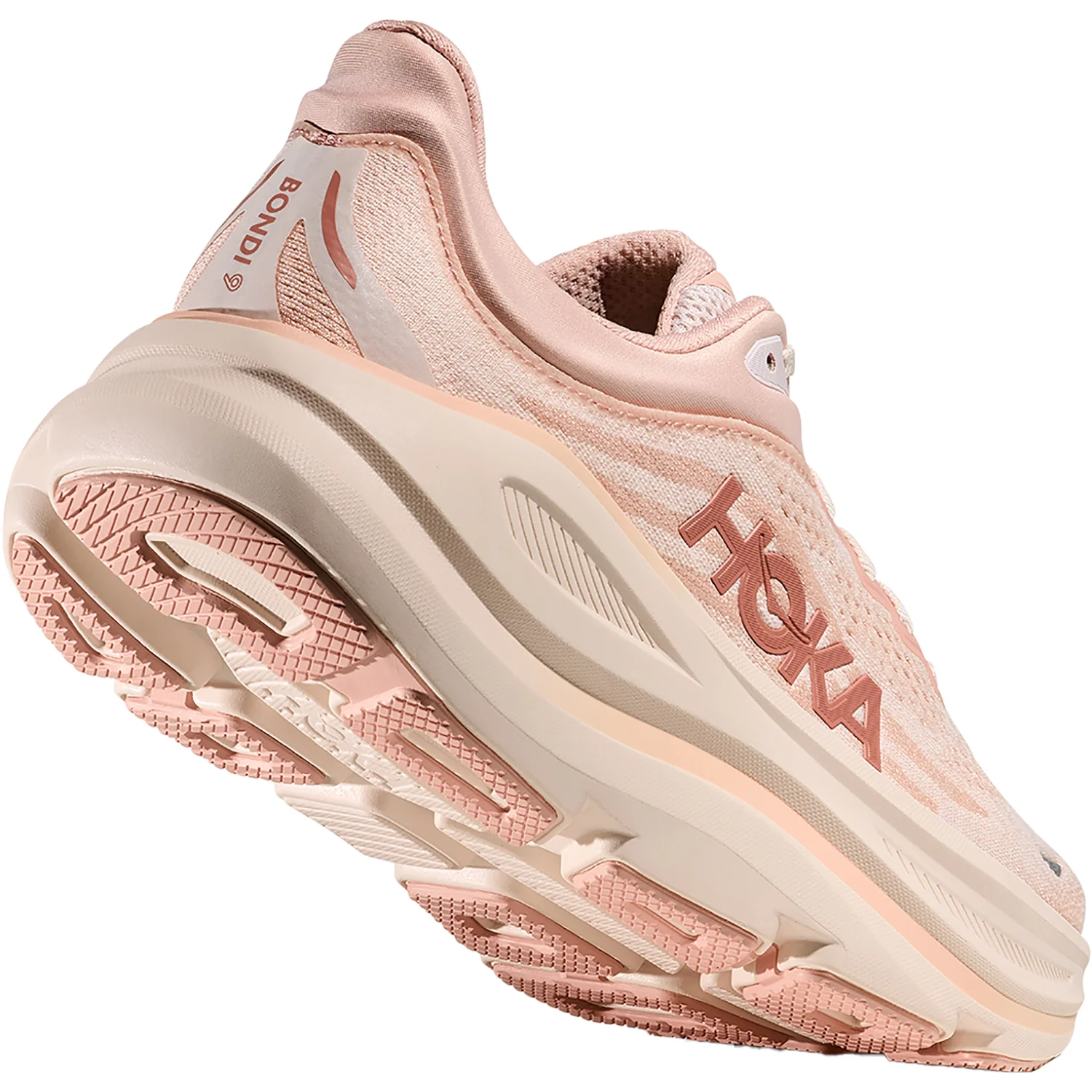 Hoka Bondi 9 (Neutral Support) Women's Athletic Shoes Rose Latte/Rose Cream - Image 7