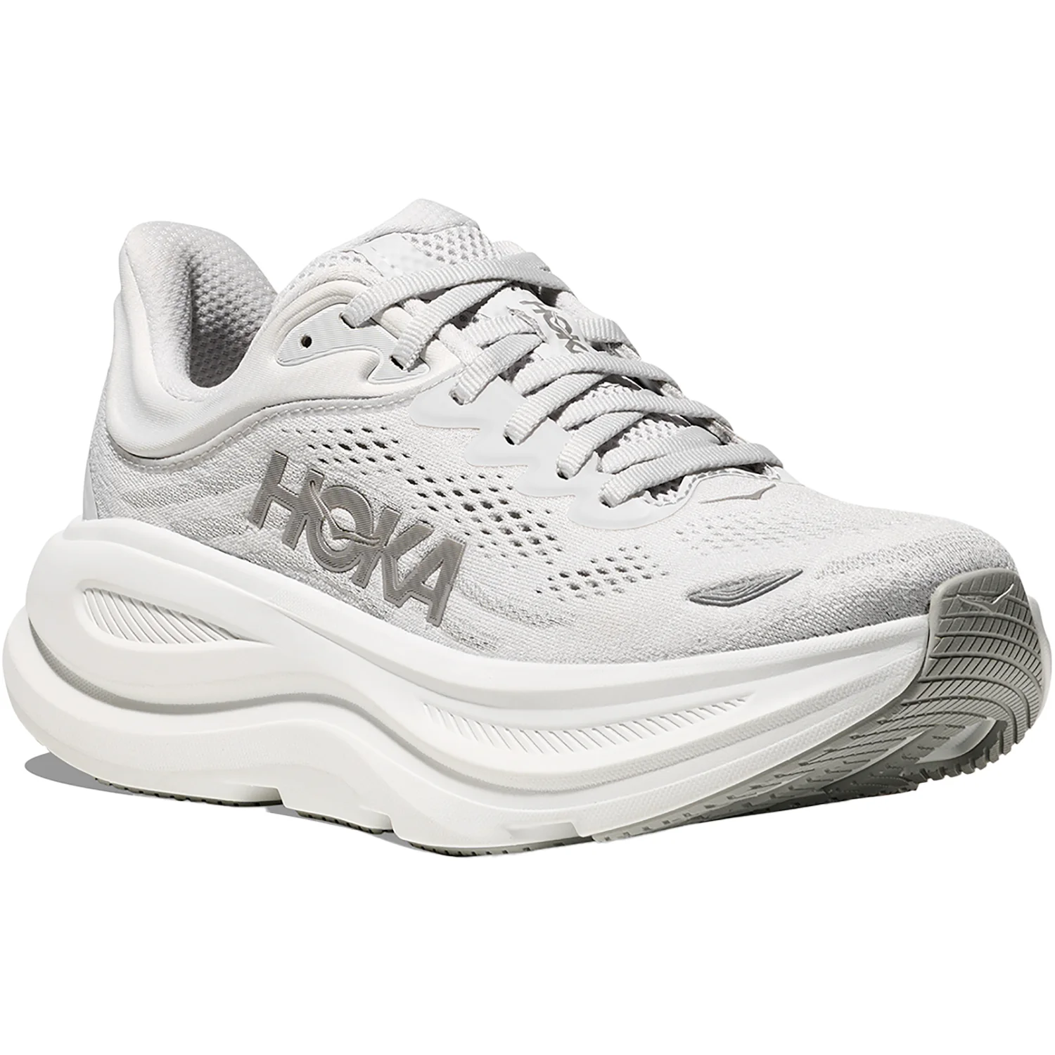 Hoka Bondi 9 (Neutral Support) Women's Athletic Shoes Stardust/Silver - Image 5
